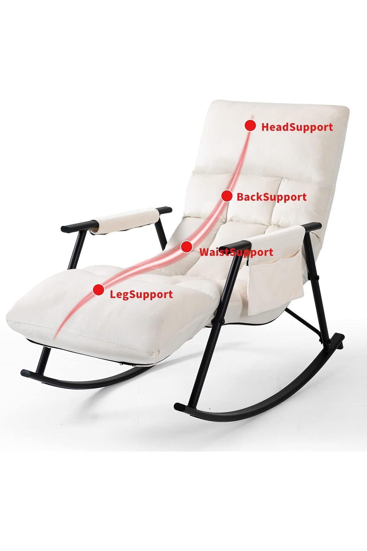 Generic-Relaxing fabric rocking chair with comfortable padding for maximum comfort - Dark Brown 4