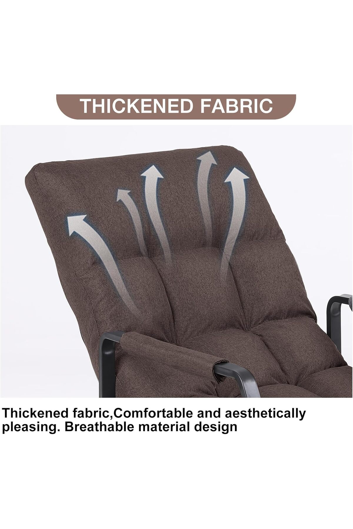 كرسي هزاز من القماش المريح مع حشوة مريحة لتوفير أقصى قدر من الراحة - بني فاتح