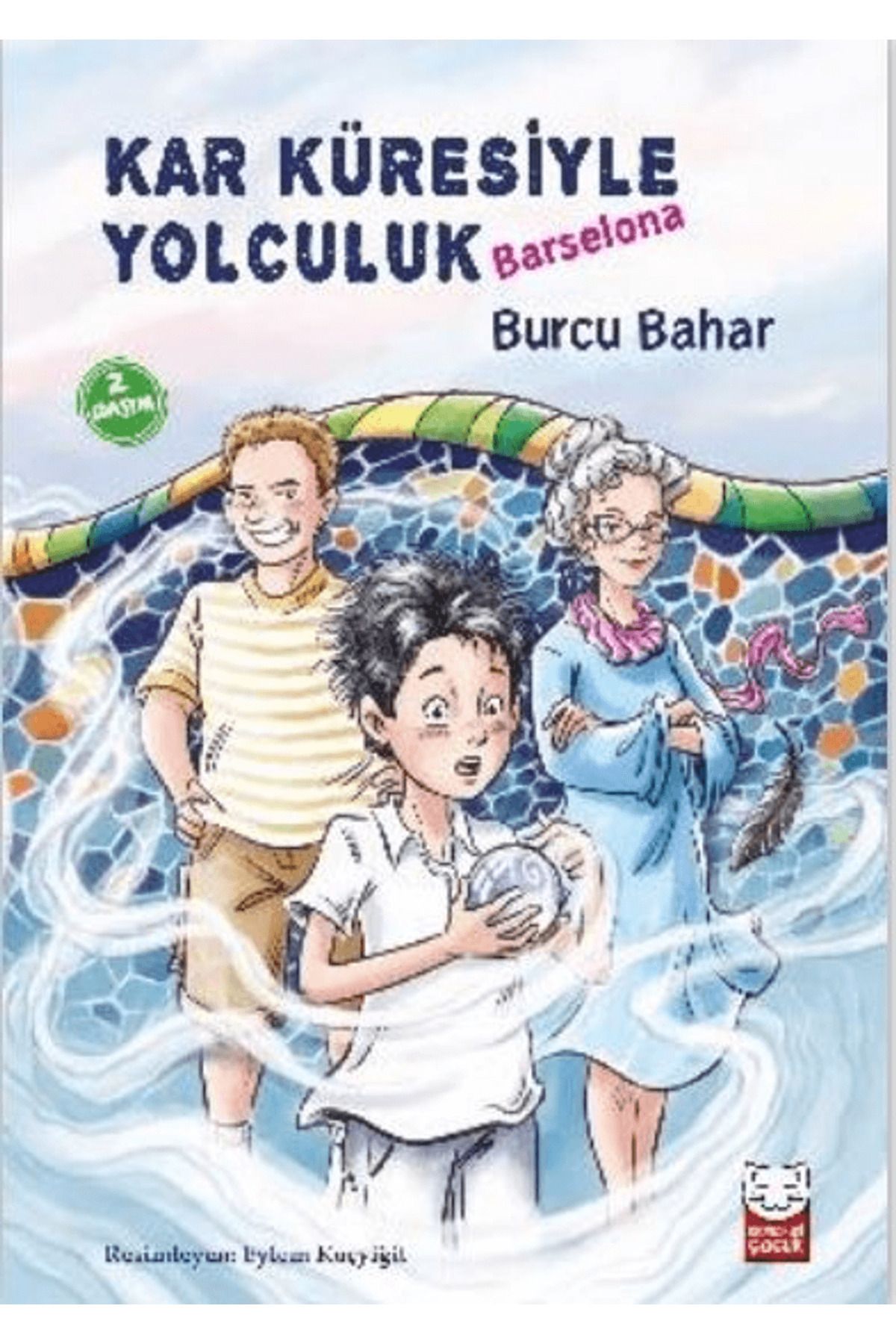 Kırmızı Kedi Çocuk Kar Küresiyle Yolculuk - Barselona