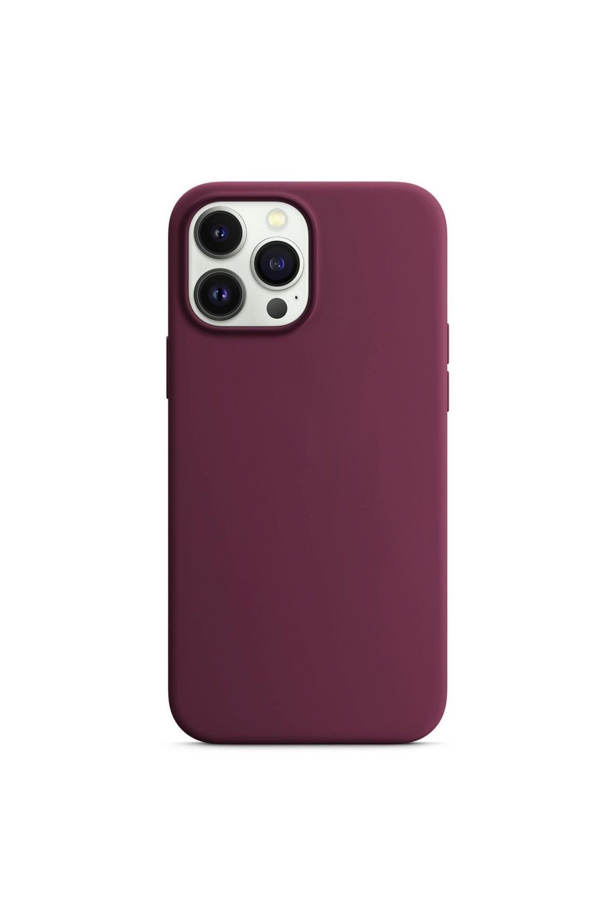 LUXKLAS iphone 14 pro max lansman bordo renk içi kadife dışı silikon kılıf [ÜRÜN LOGODUR]