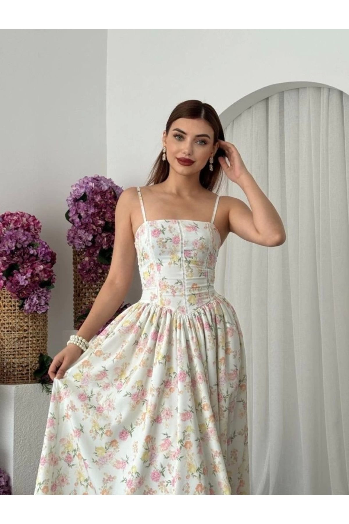 nedo7 Pars İp Askılı Elbise