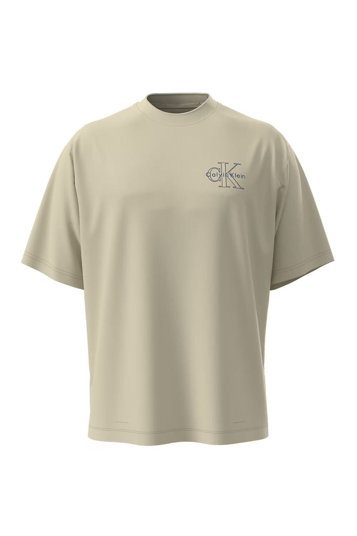 Calvin Klein Erkek Bisiklet Yaka Kısa Kol Slim Fit Ck Yaz Desen Yeşil T-Shirt LV04RC856G-PWM