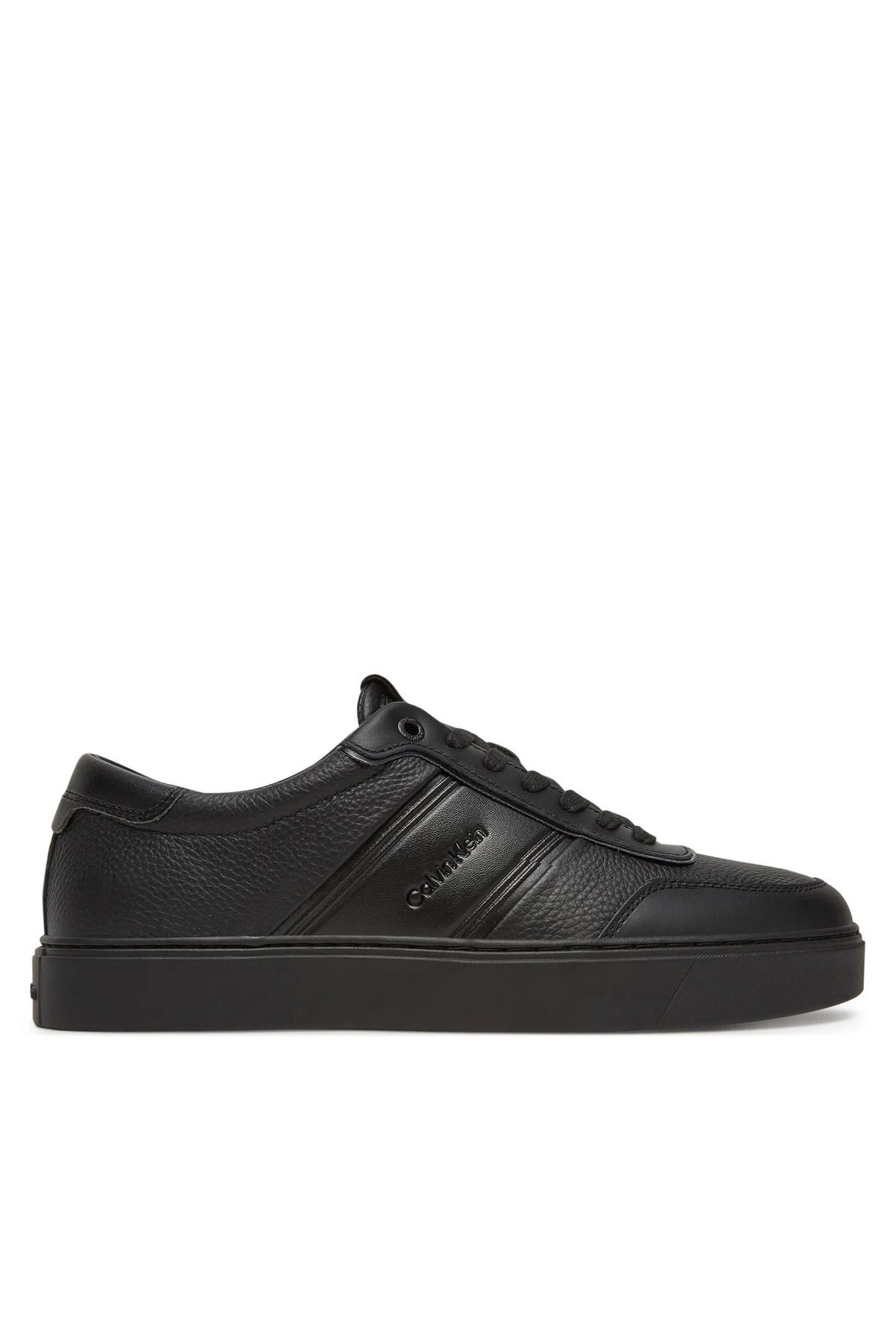 Calvin Klein Erkek Topuk Destekli Düşük Bilek Deri Siyah Sneaker HM0HM01898-0GJ