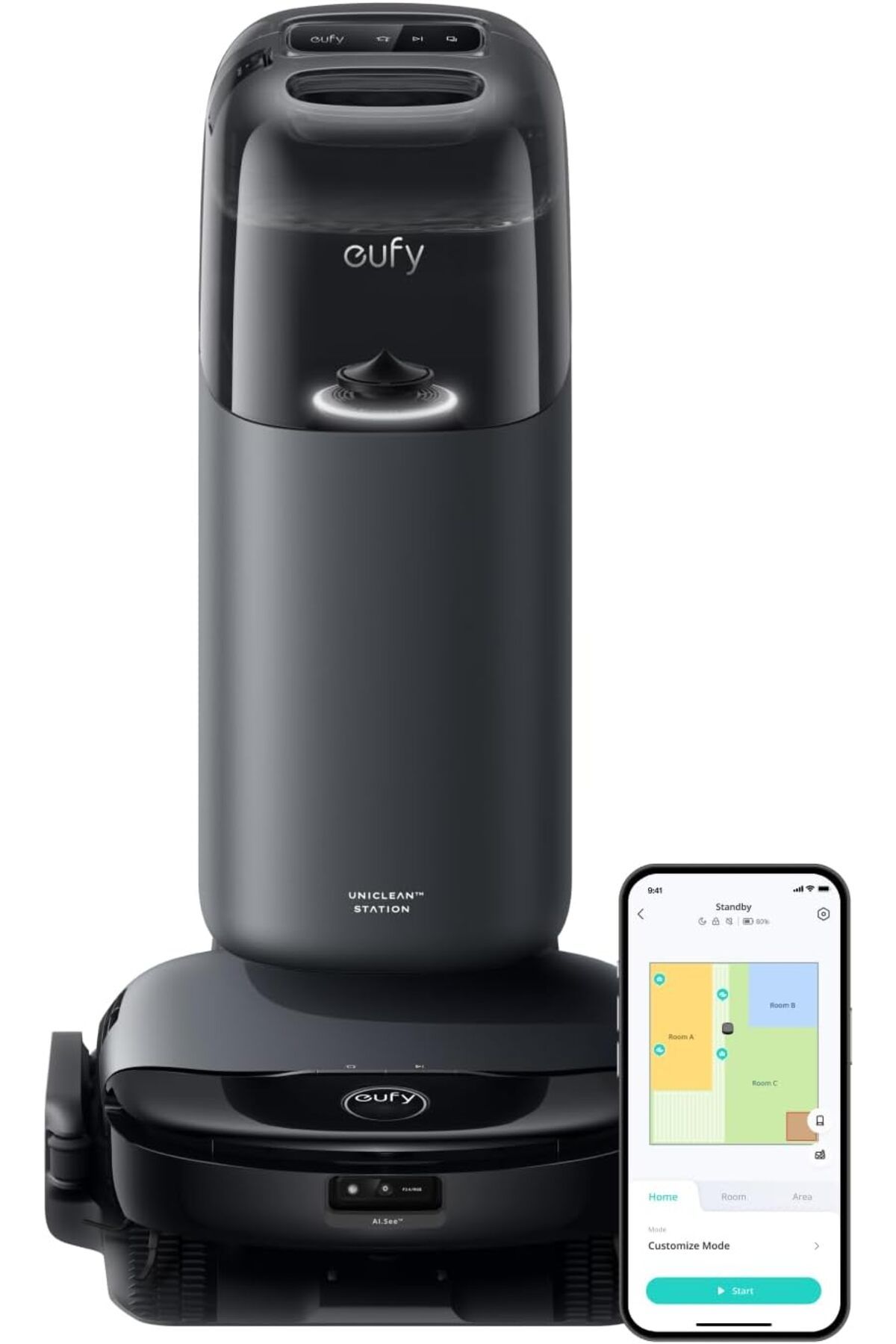 eufy-روبوت المكنسة والممسحة Omni S1، محطة الكل في واحد، شفط 8000 باسكال، تجنب ذكي للعقبات 1