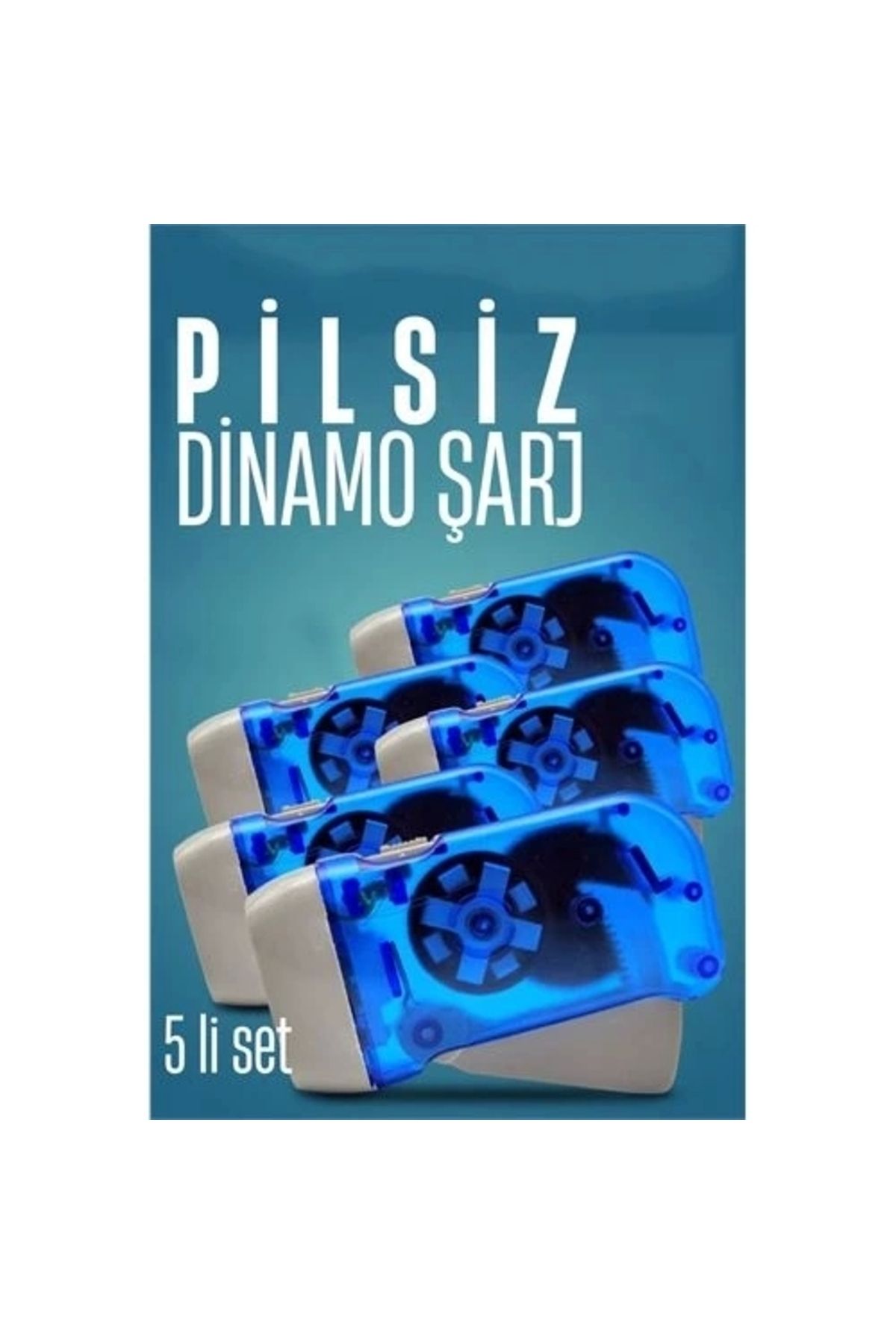 shopwave 5 li Kendinden Dinamo Şarjlı Pilsiz Acil Durum El Feneri Manuel Şarjlı El Feneri