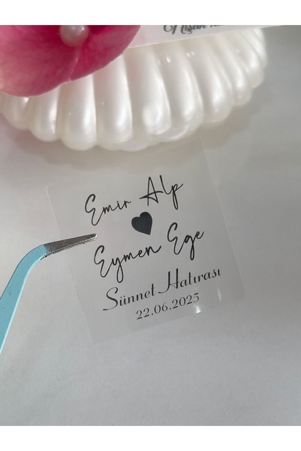 ARLetikettasarım Sünnet Hatırası Şeffaf Etiket 3,5 cm 88 Adet - Arletikettasarim