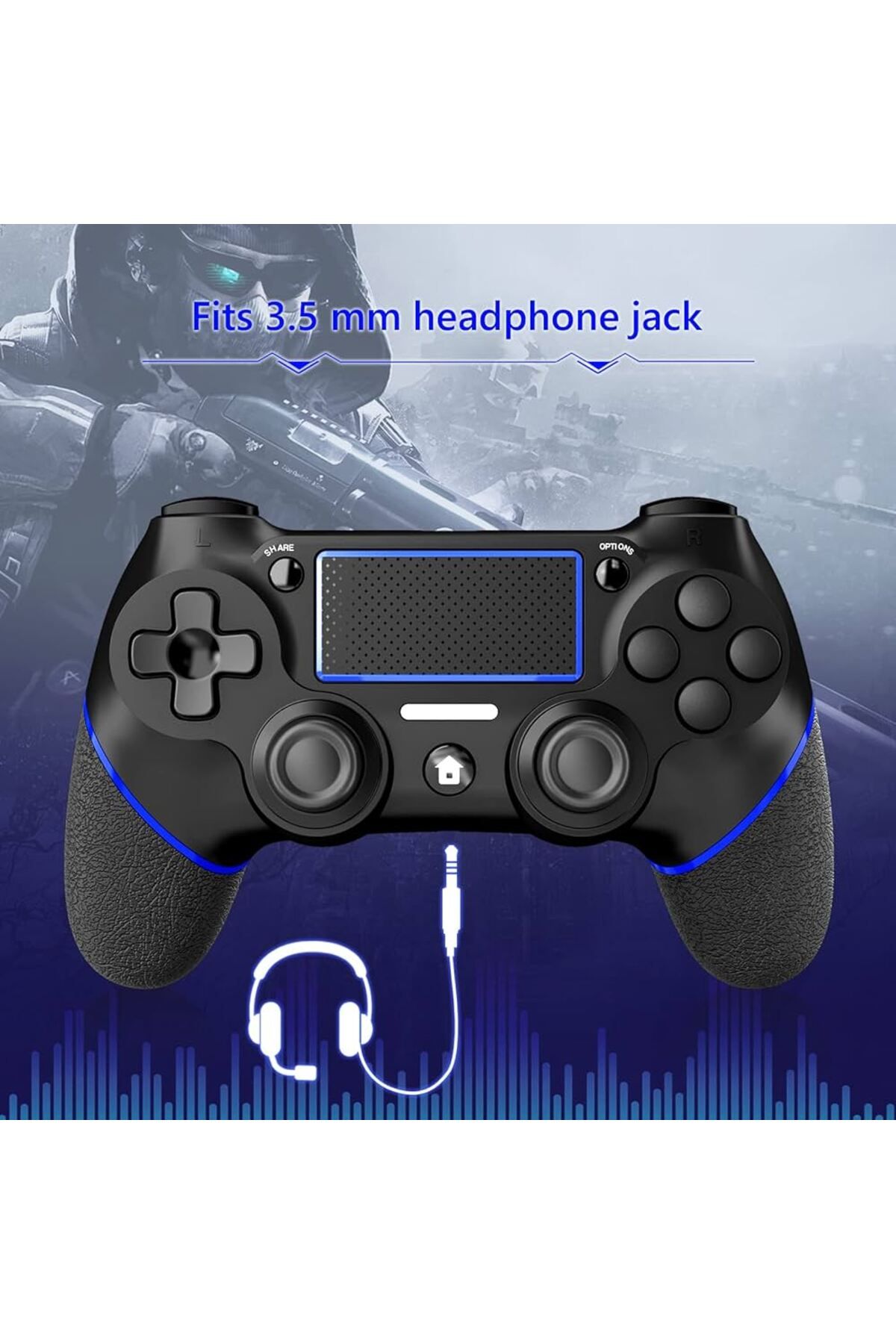 fulina-Wireless Game Controller Compatible with Playstation 4,Precision Control,Black 1