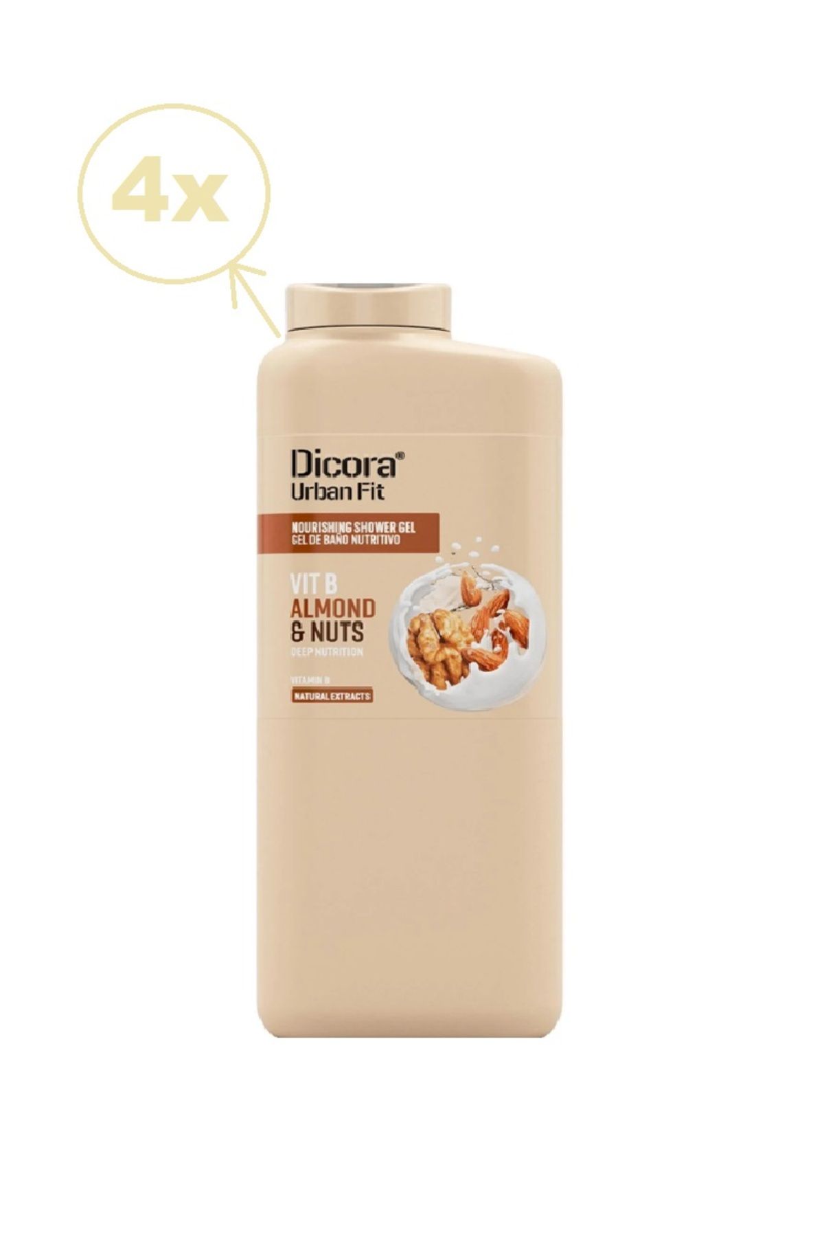 DICORA URBAN FIT Badem ve Fındık B Vitaminli Duş Jeli 400 ml x 4 Adet
