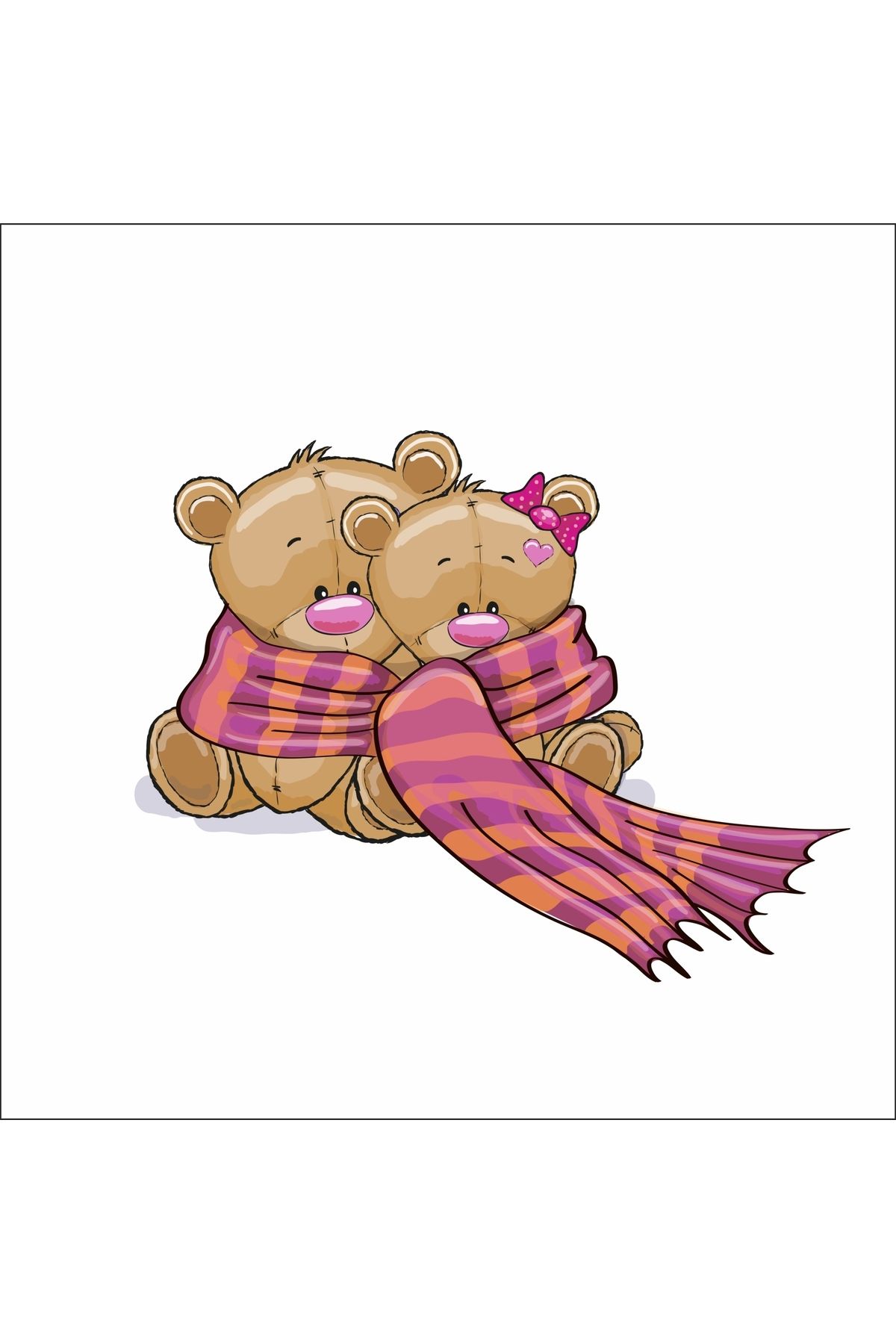 Reysa Tasarım Birbirine Sarılan Ayılar Sticker