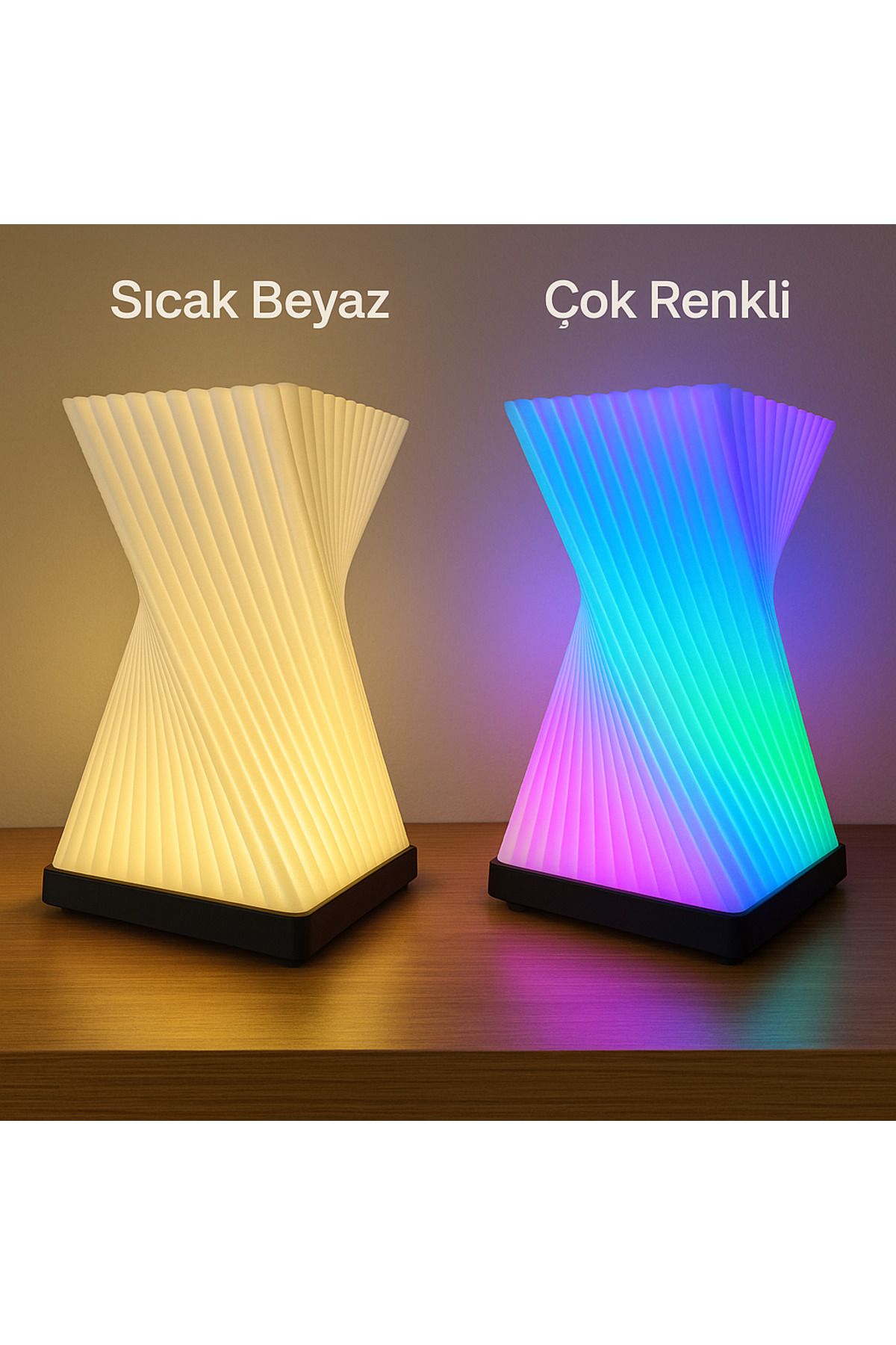 Universal Modern Spiral Tasarımlı LED Masa Lambası – Şık Enerji Tasarruflu Işık Kaynağı