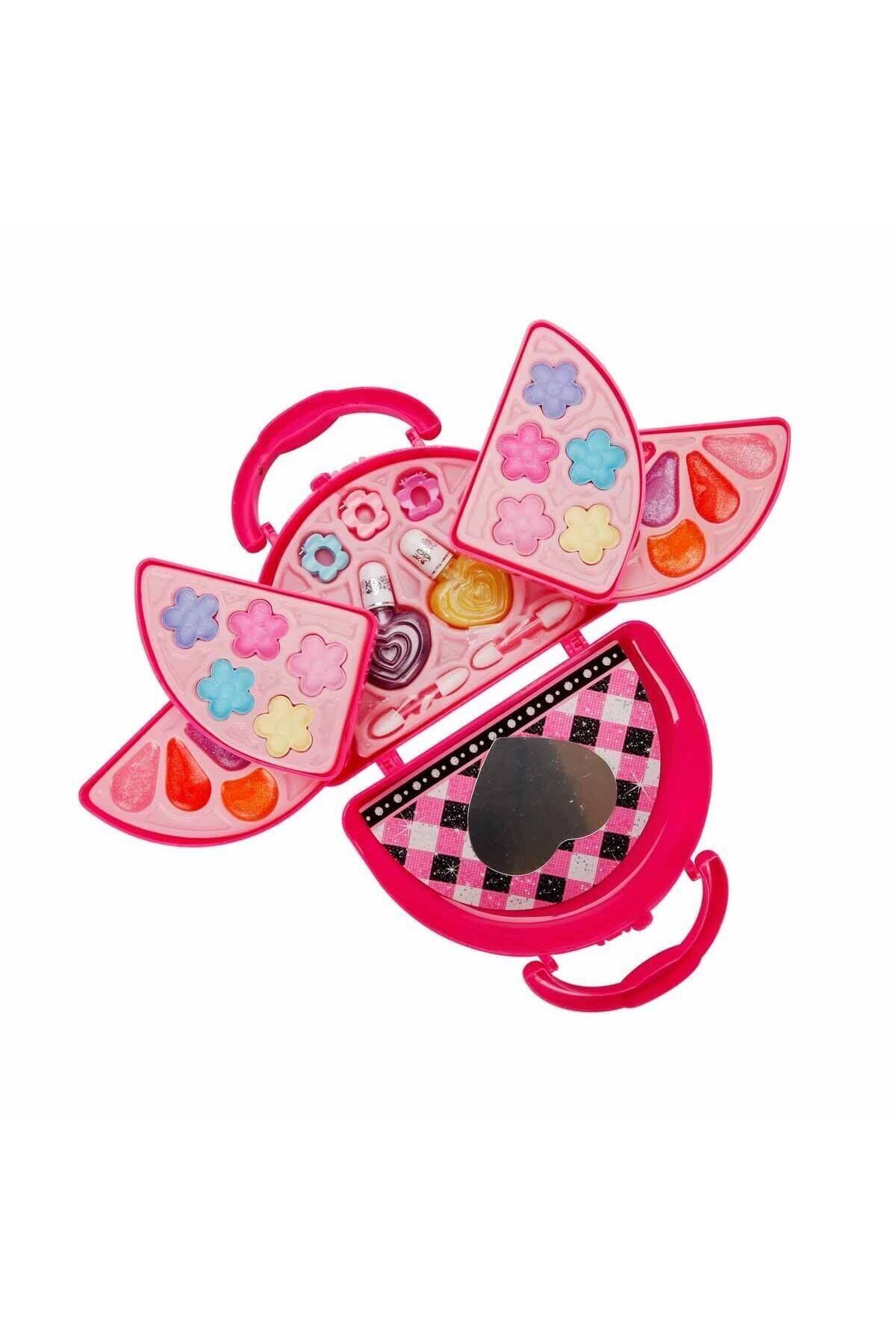 melfxxl eticaret 4278 Pretty Pinky 3 Katlı Pembe Çantalı Makyaj Seti -Sunman