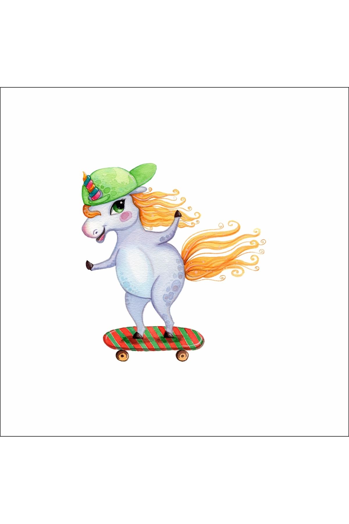 Reysa Tasarım KayKaycı Unicorn Sticker