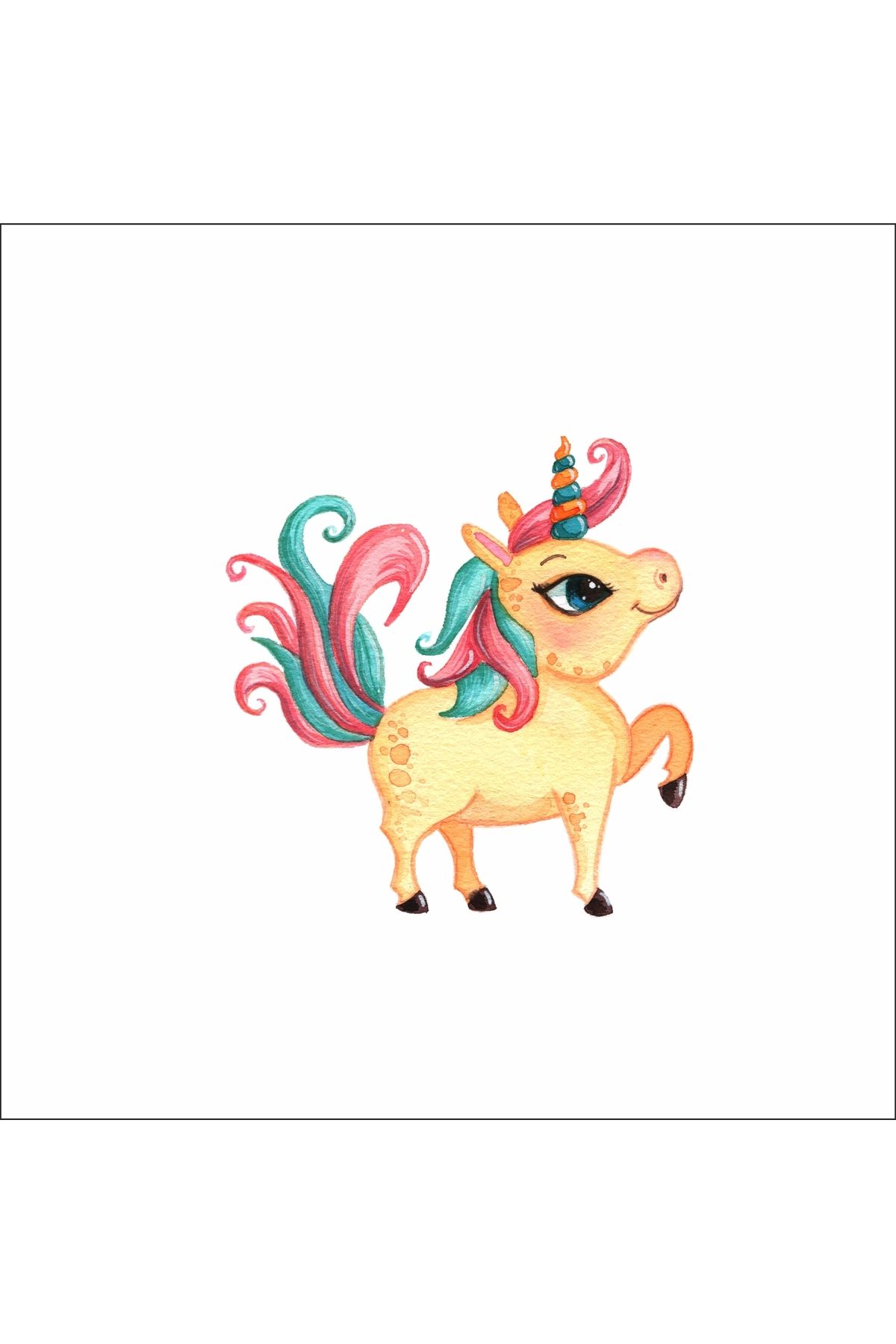 Reysa Tasarım Sarı uncorn Sticker