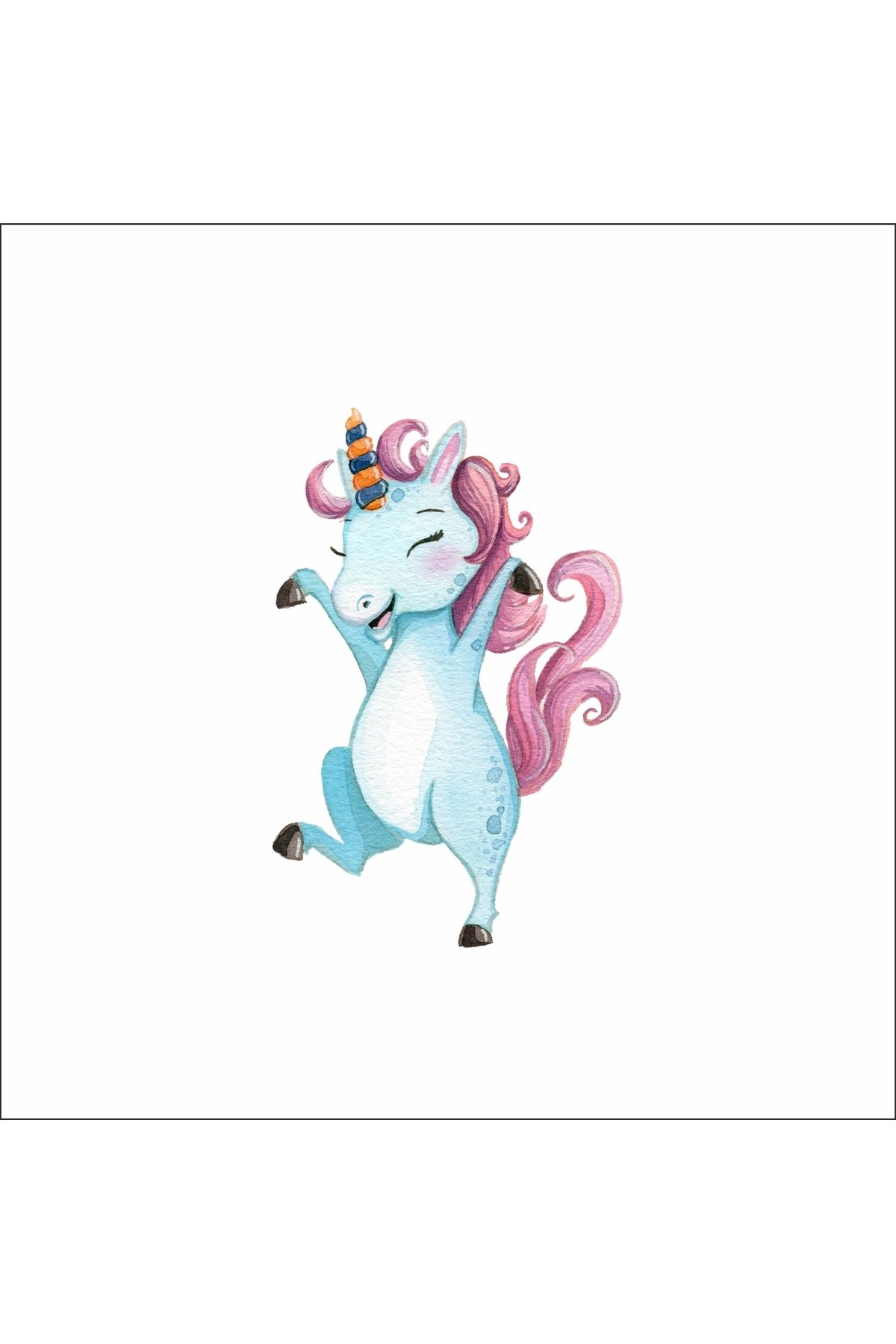 Reysa Tasarım Mavi Unicorn Sticker