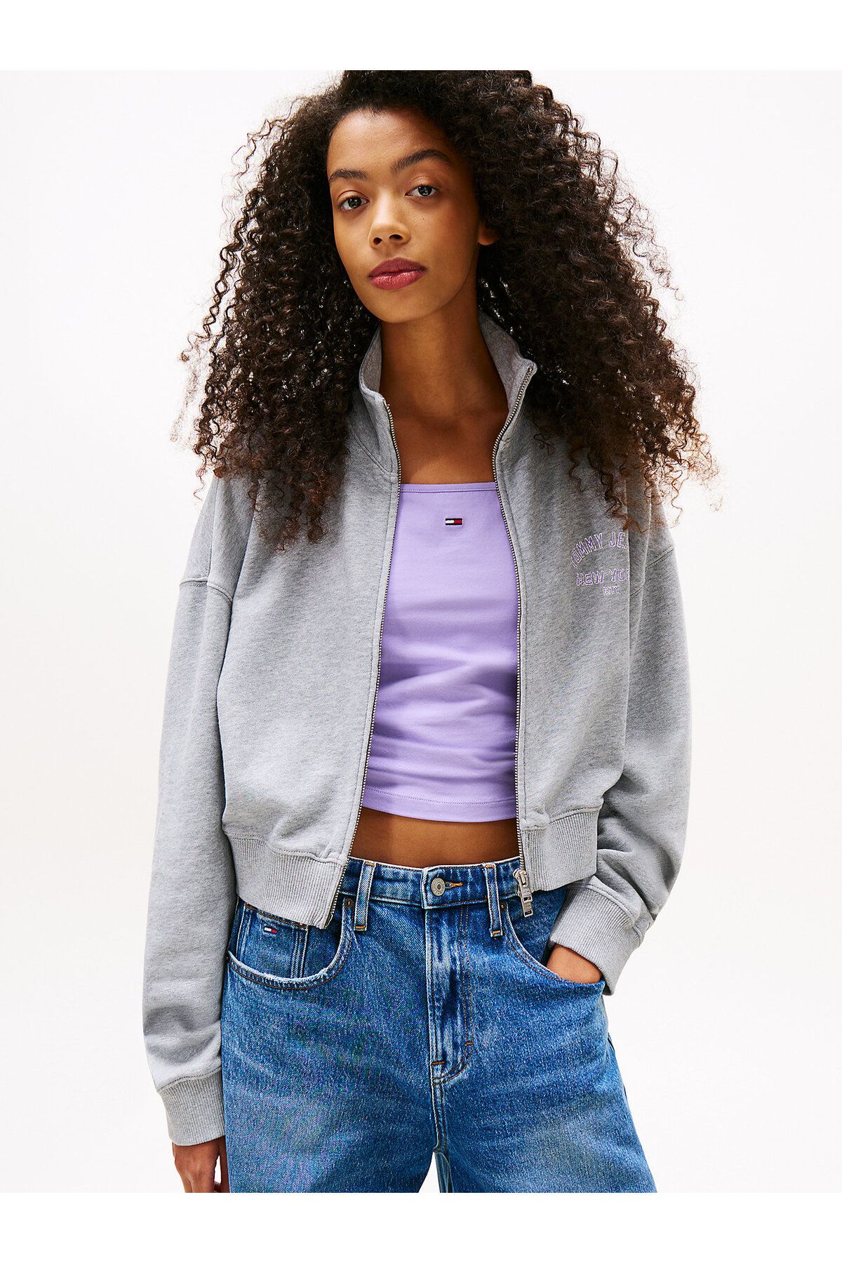 Tommy Hilfiger Varsity Cropped Boxy Zip-Thru Hoody