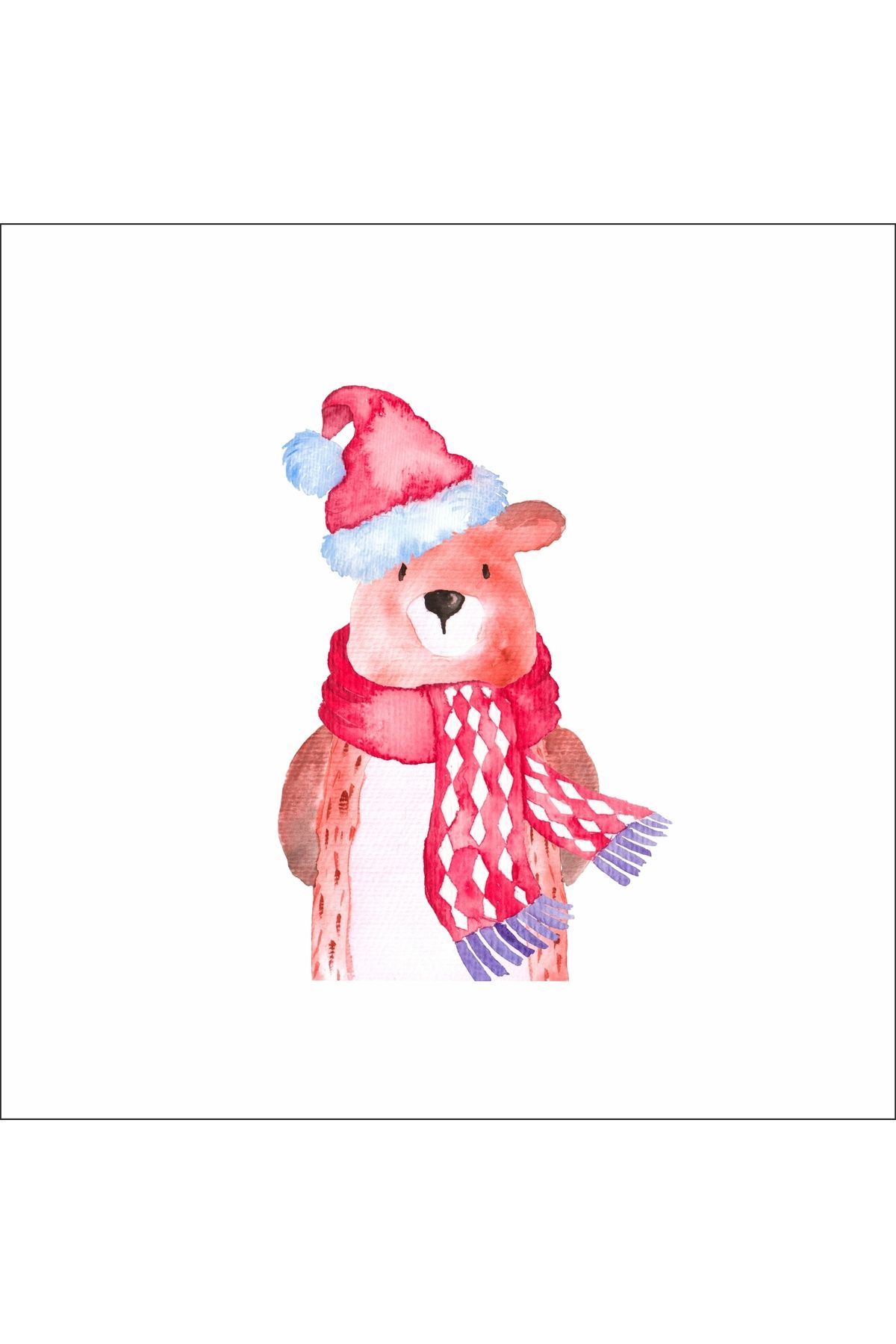 Reysa Tasarım Sevimli Ayıcık Yılbaşı Sticker