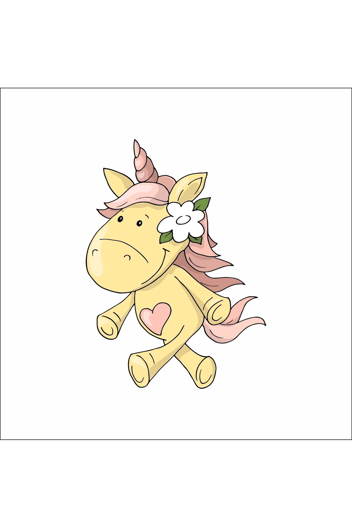 Reysa Tasarım Sarı Unicorn Duvar Sticker