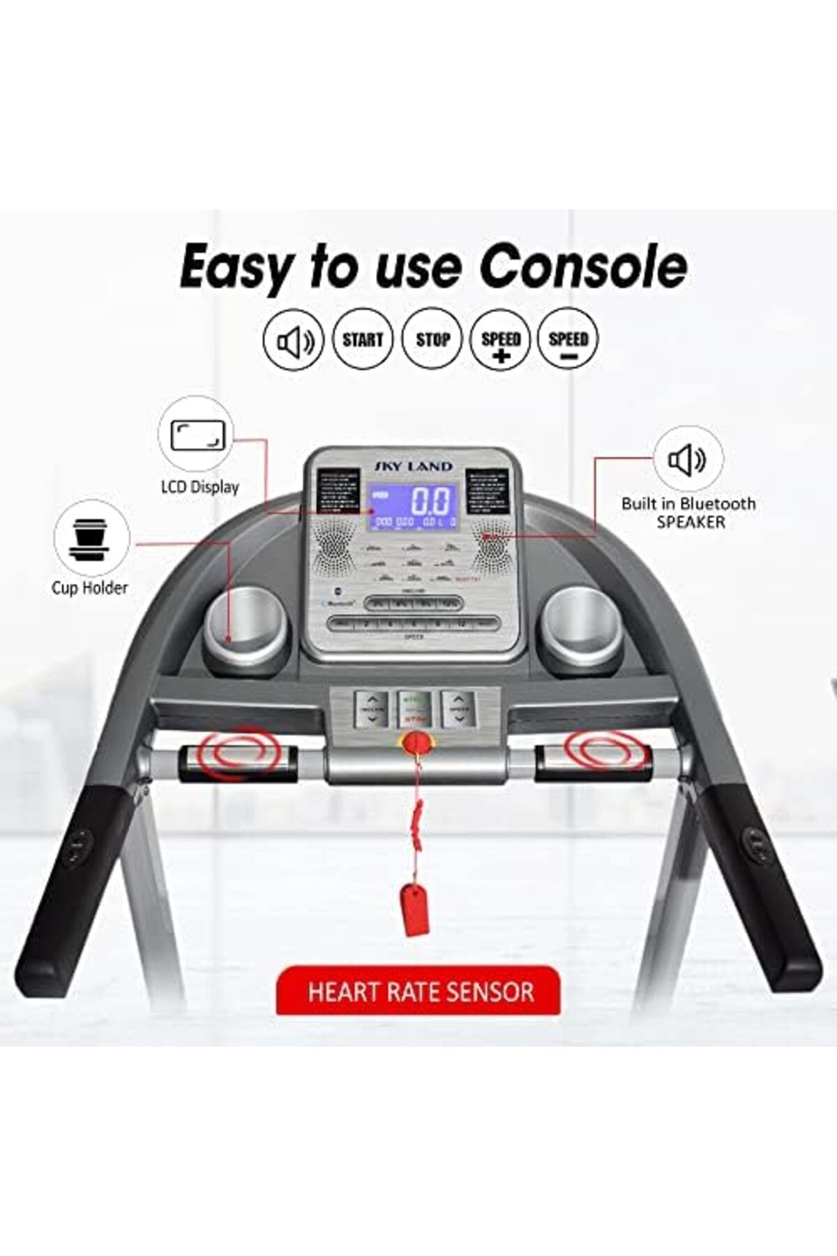 Skyland-Electric Treadmill with Folding Capability, Automatic Incline Feature, Bluetooth Speakers, Hi-Fi Sou 4