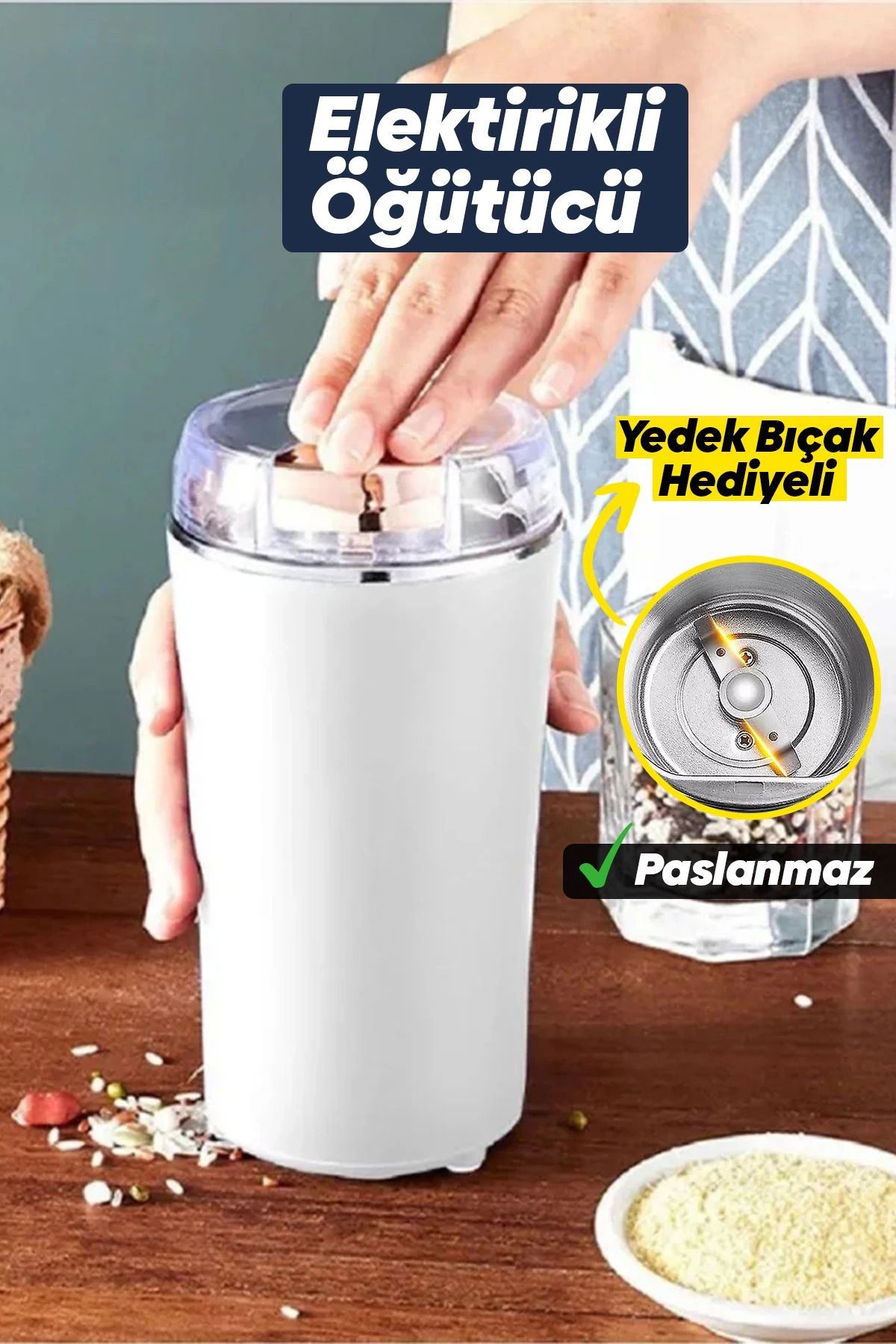 Vemora Kahve ve Baharat Öğütücü Paslanmaz Çelik Elektrikli Öğütücü