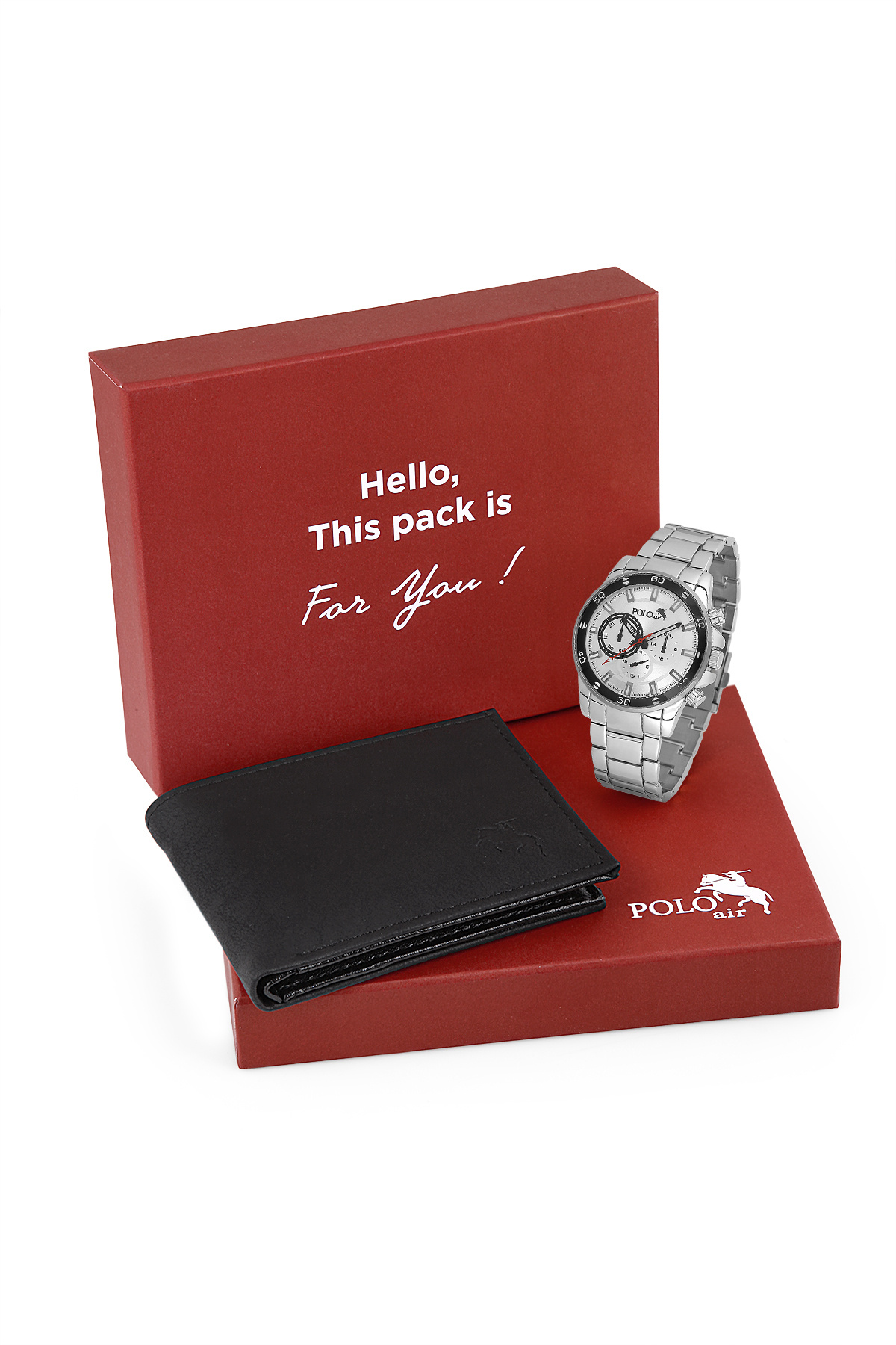 Polo Air Erkek Kol Saati Ve Cüzdan Hediyelik Kutusunda Kombin Gümüş Renk PL-7015E5