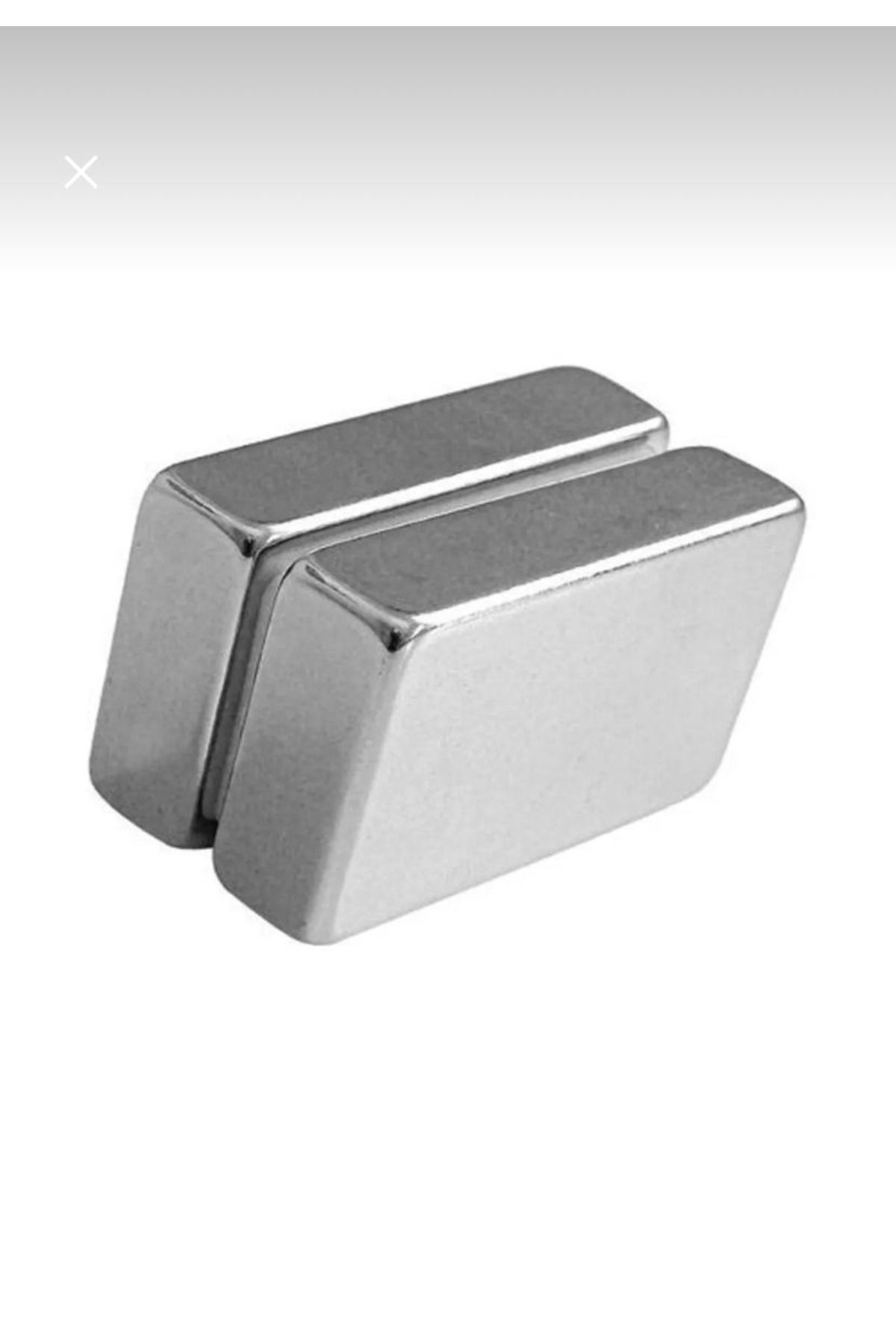 Elioure Güçlü 40x25x10mm Köşeli Neodyum Mıknatıs 2'li Set, Gri