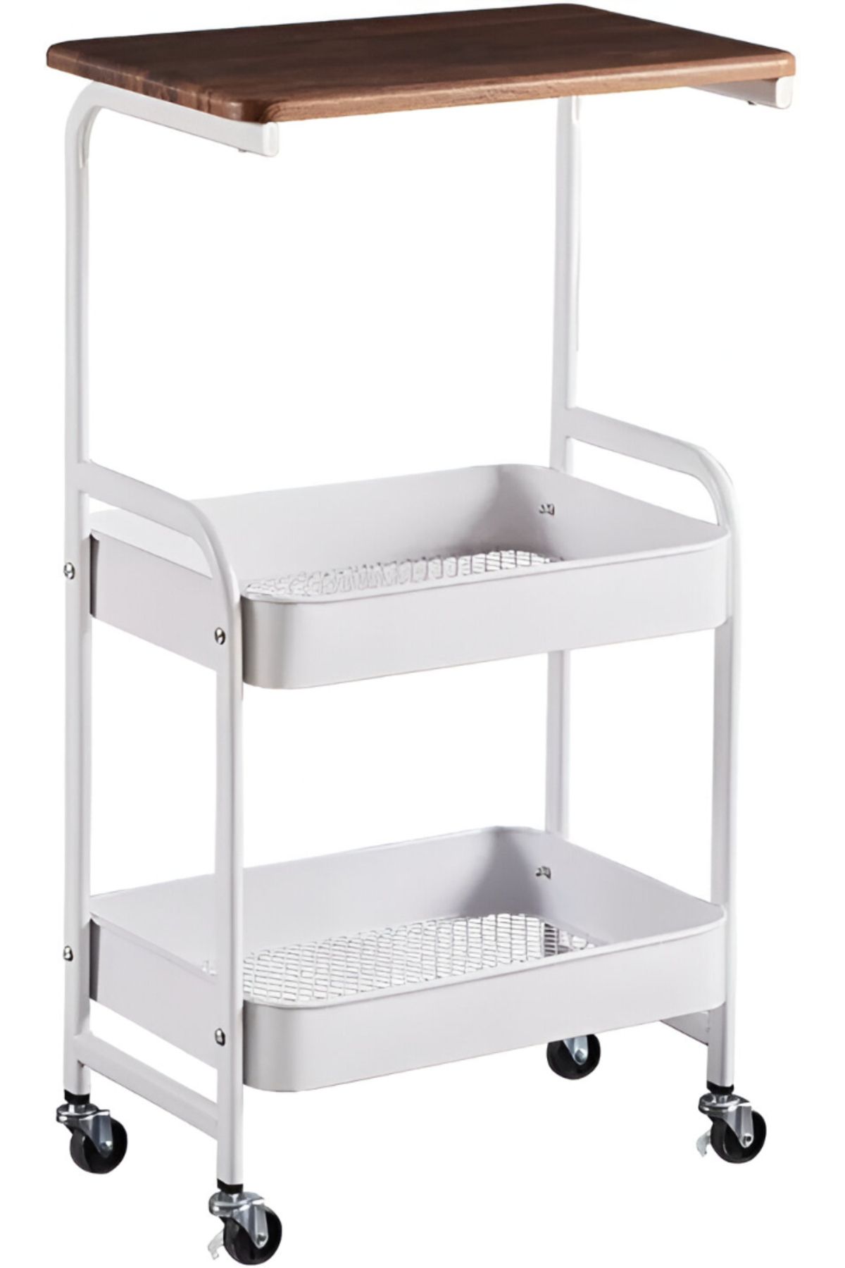 rexa-Multi-Layer Storage Shelf Trolley with Table Board – Rolling Cart for Living Room Use 2