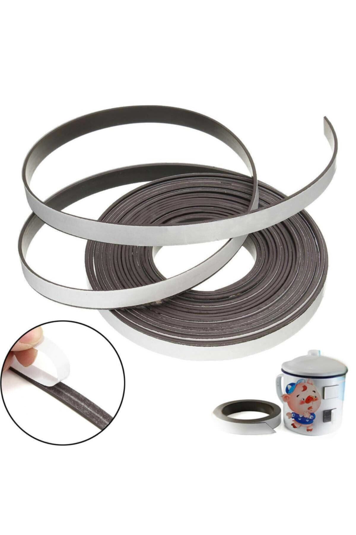 Elioure Yesil yapışkanlı mıknatıs şeridi, 12mm genişlik, 30 metre uzunluk