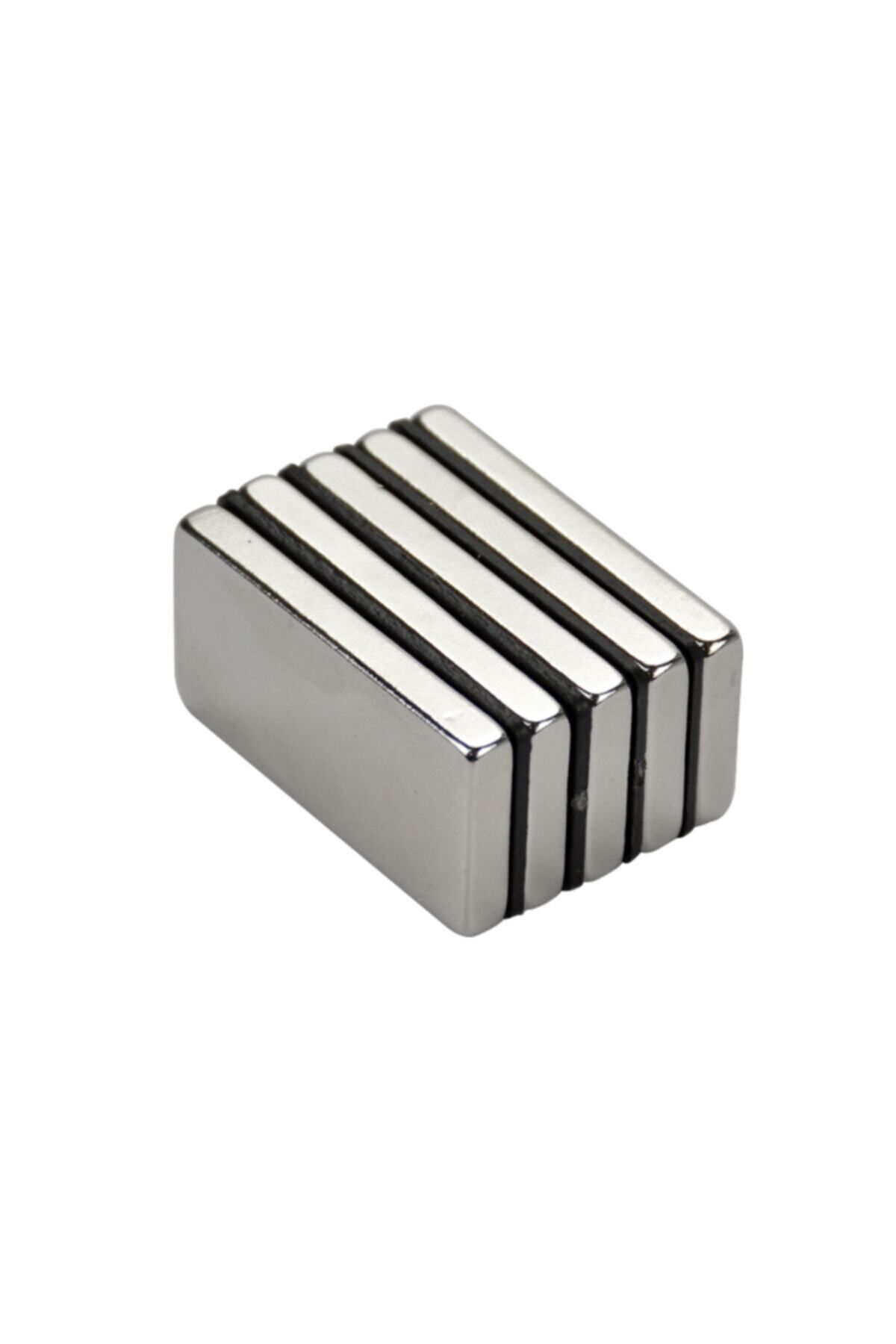 Elioure 5 Adet 40x20x5mm Köşeli Güçlü Neodyum Mıknatıs Gri