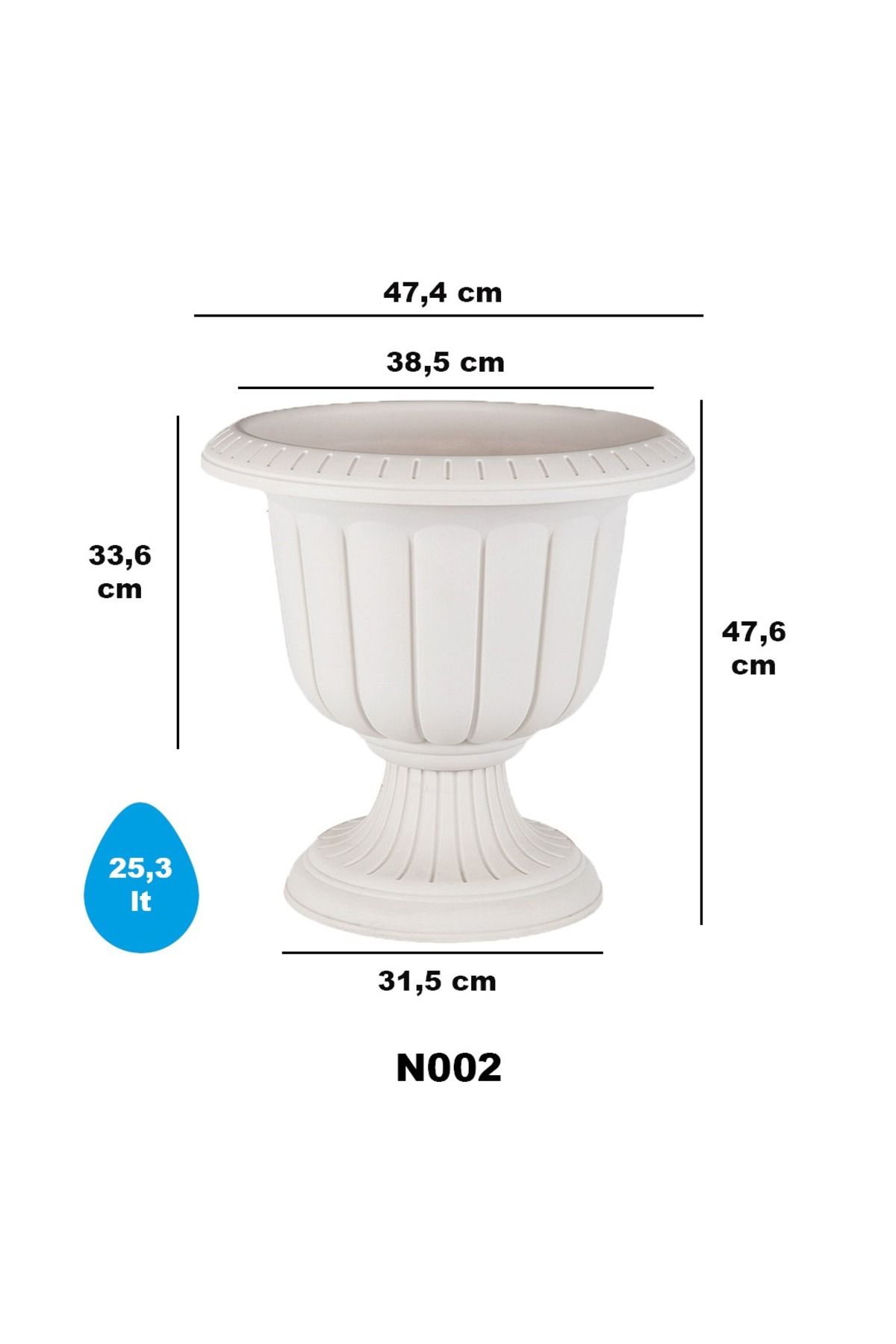 SERİNOVA NERGİZ SAKSI 2 NO KirliBeyaz