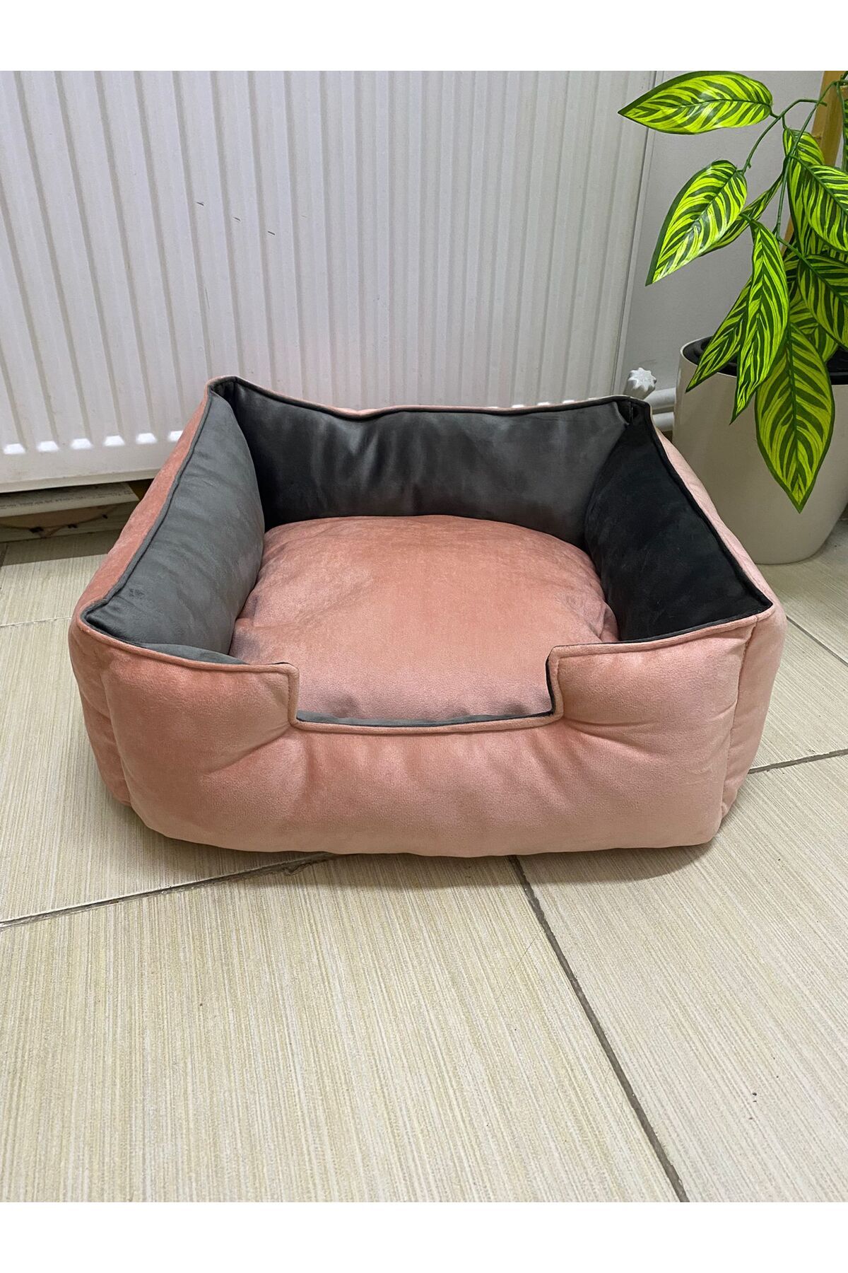 Family Bed PEMBE GRİ ultra deluxe Kedi/Köpek Yatağı