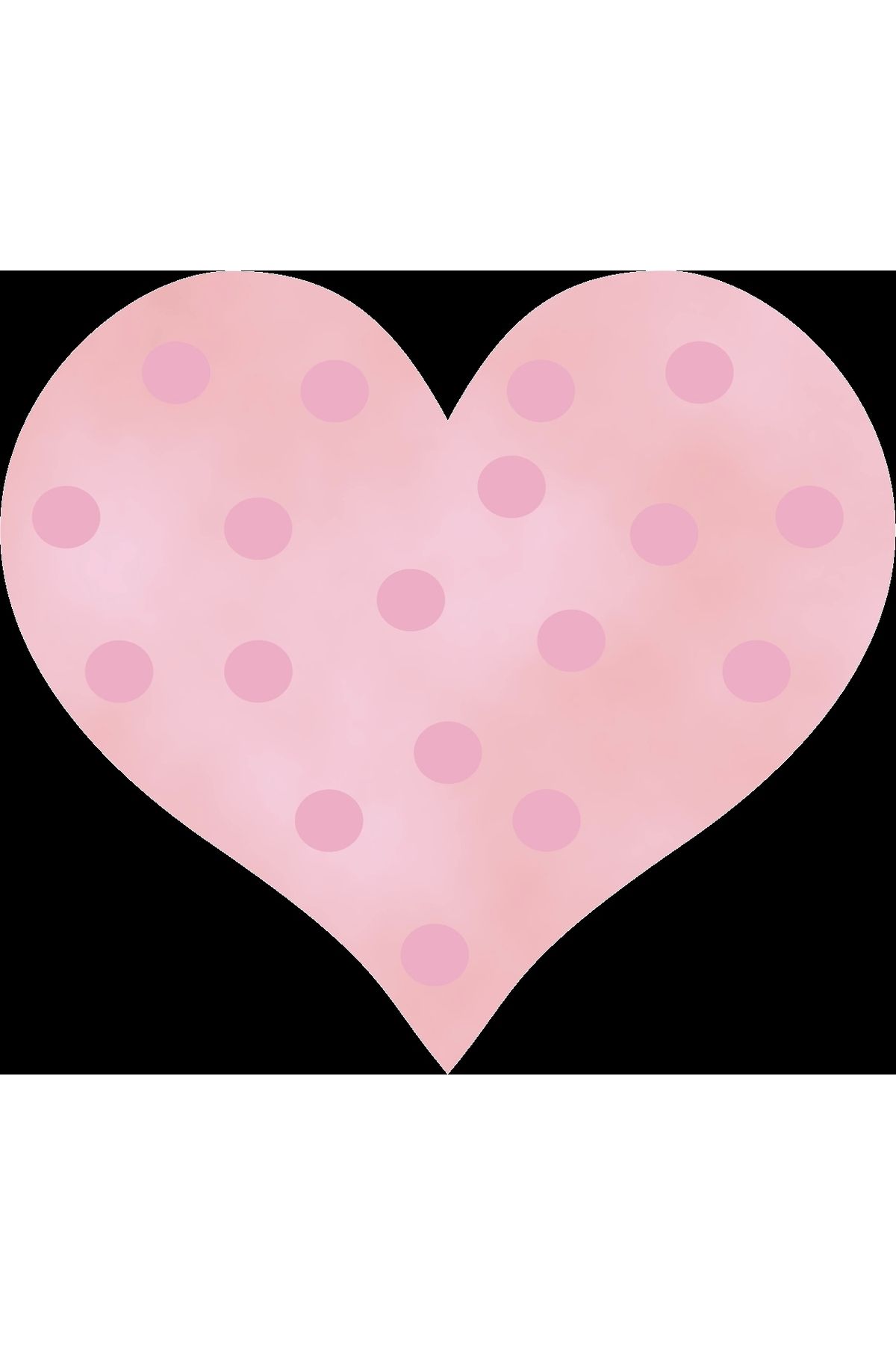 Reysa Tasarım Pembe Puantiyeli Kalp Duvar Stickerı