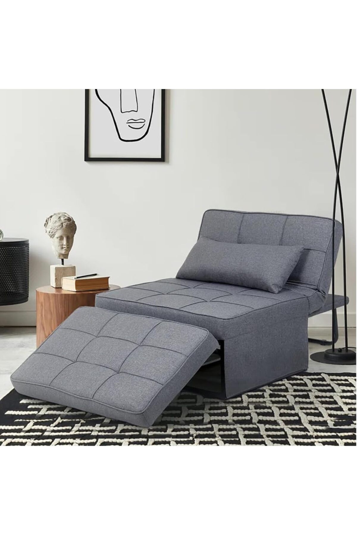 Generic-Sofa Bed, 4 in 1 Multi Function Folding Ottoman Sleeper Bed, Modern Convertible Chair Adjustable Bac 1