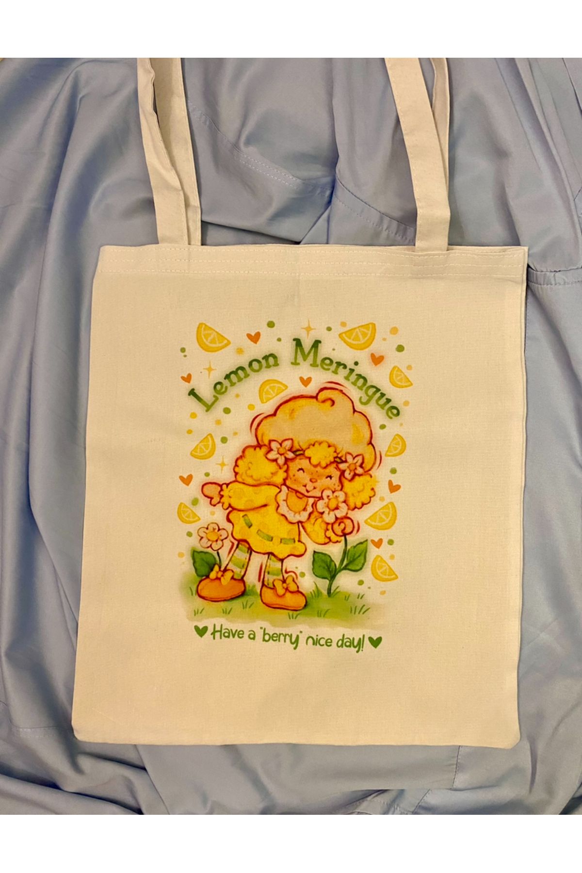 westartic Lemon Meringue (Strawberry shortcake 1980) Tote Bez Kumaş Omuz Çanta
