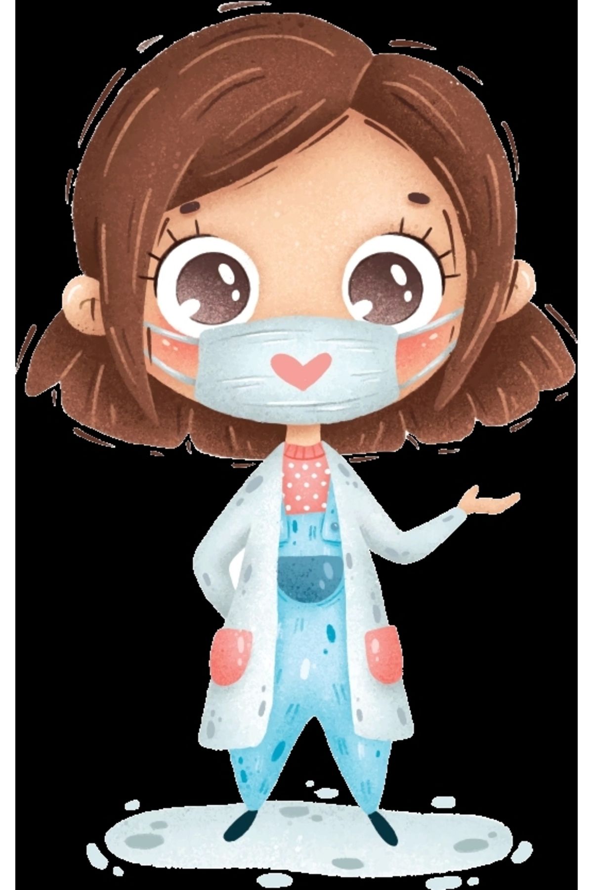 Reysa Tasarım Maskeli Kız Doktor Duvar Stickerı
