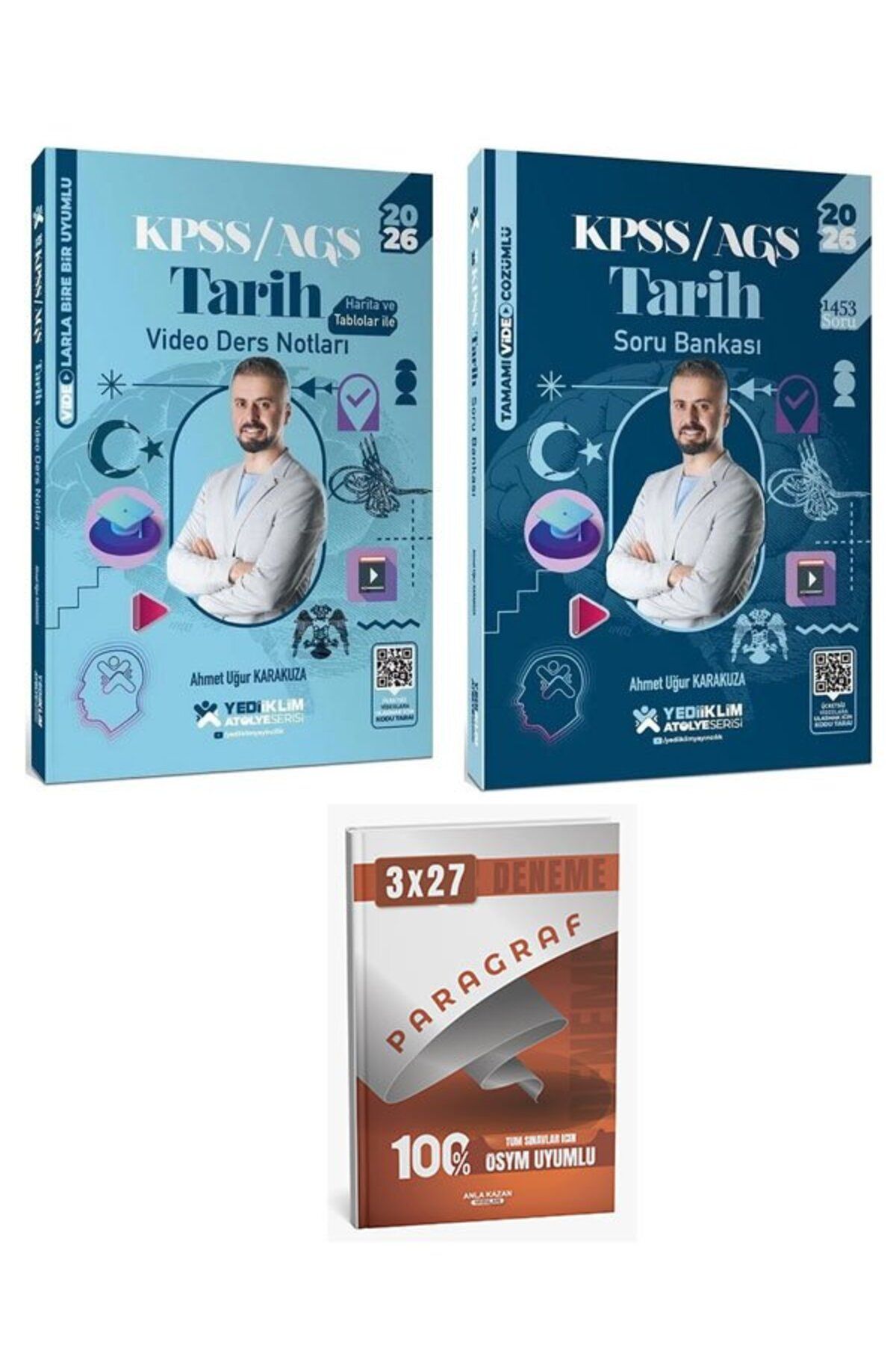 Anla Kazan Yayınları Yediiklim 2026 KPSS Tarih Atölye Video Ders Notları + Soru Bankası 2 li Set+Anla Kazan Paragraf