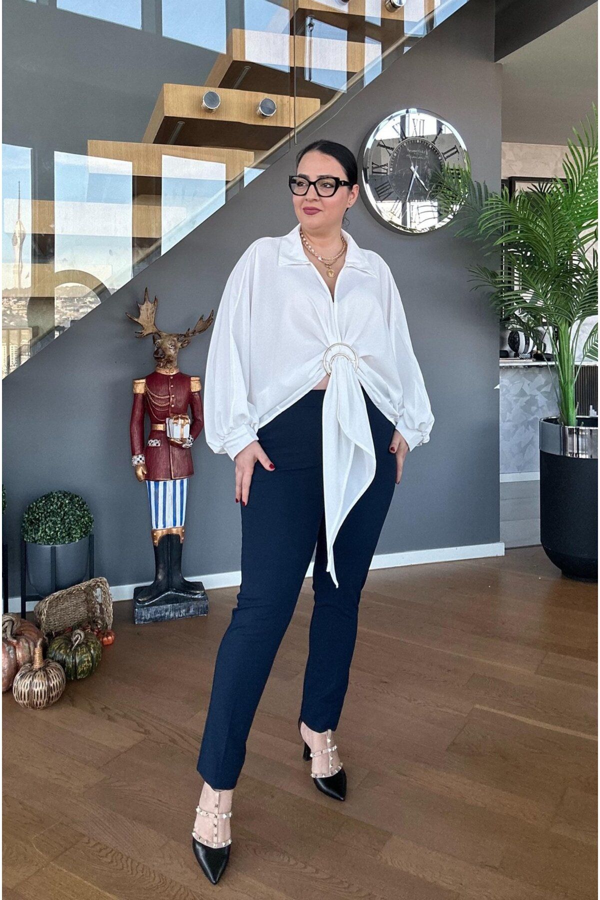 Vio Moda Büyük Beden Sihirli Kalem Paça Krep Pantolon