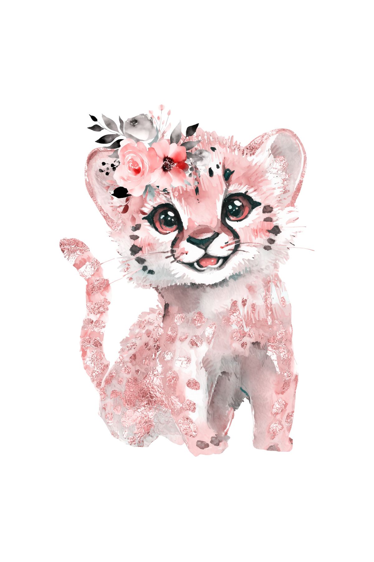 Reysa Tasarım Pembe Leopar Duvar Stickerı