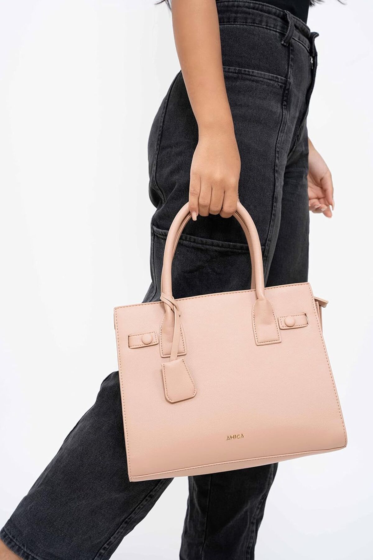 AMICA-Structures Top Handle Briefcase Handbag With Spacious Compartment For Work Or University, With 5