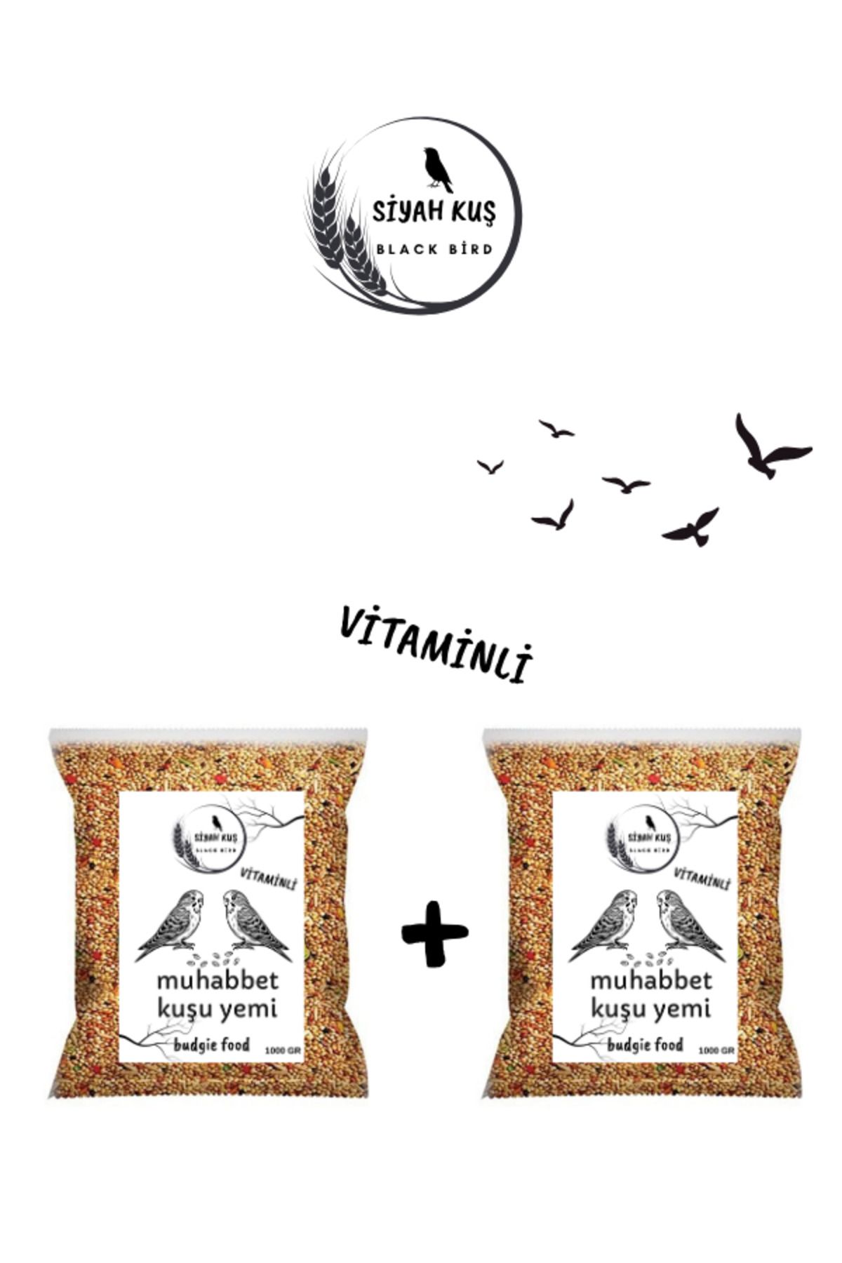 SİYAH KUŞ muhabbet kuşu yemi vitaminli 1000gr x2 = 2000gr