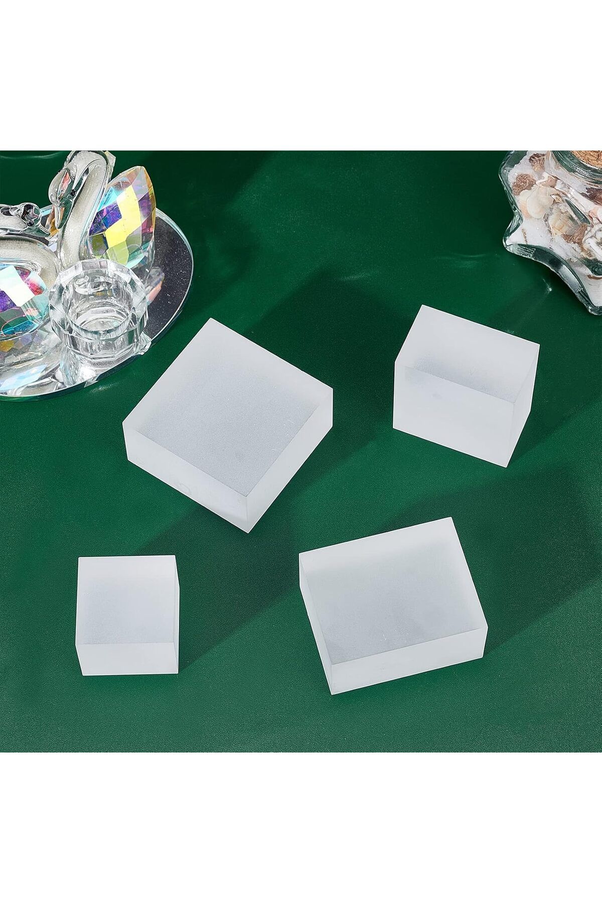 Generic-4pcs Solid Display Block 4 Style Forested Acrylic Display Stands 8