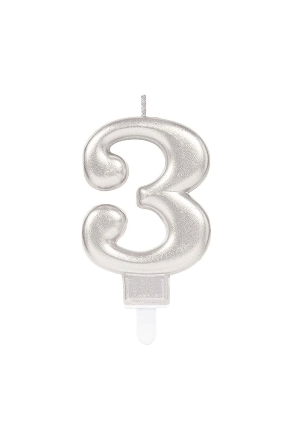 shopwave 3 Rakam Mum Gümüş Renk (5047)