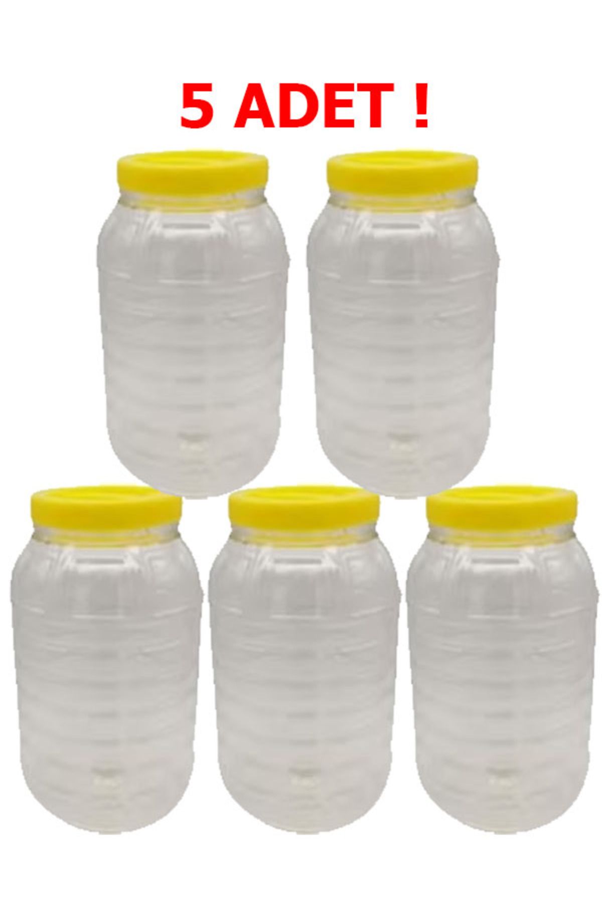 pet Bidon 5 Litre Peynir Turşu Zeytin Salça Saklama kavanozu 5 Adet