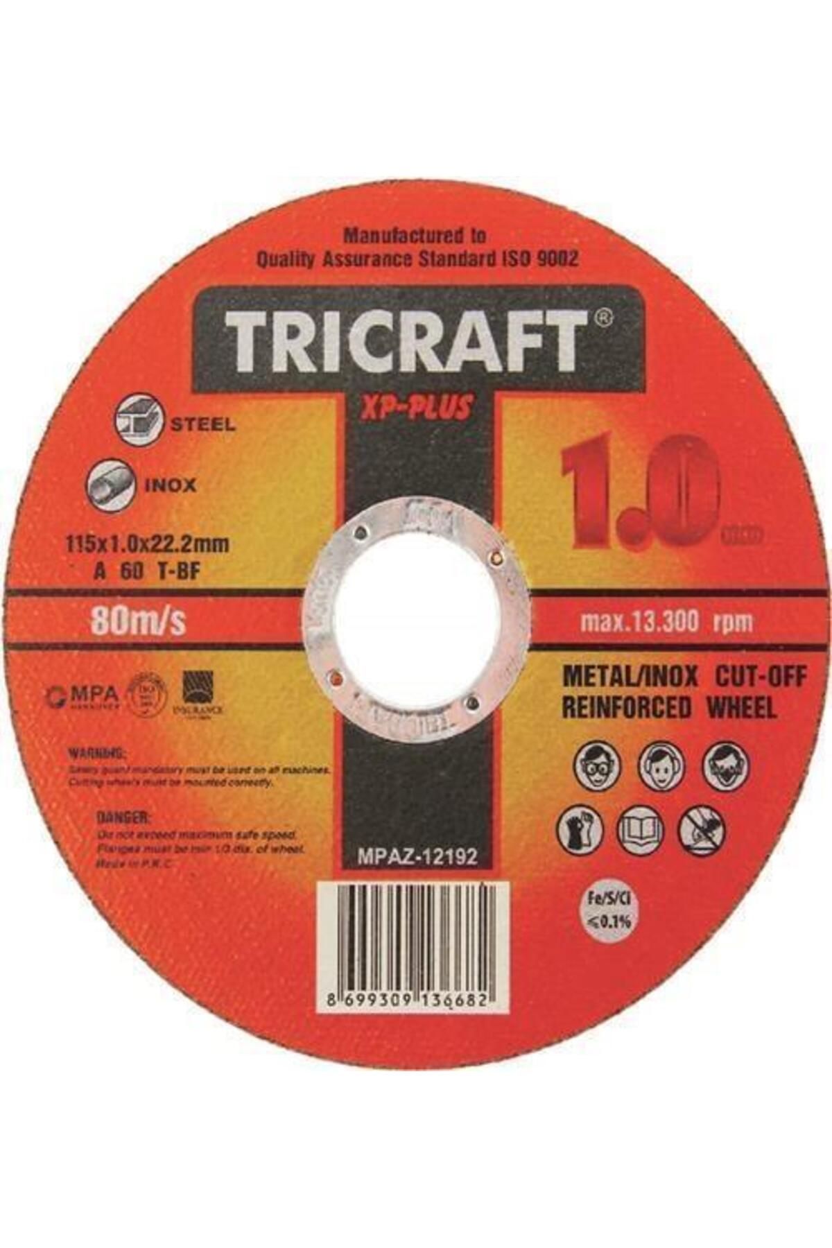 Meşem TRICRAFT 3301 115*1.0*22 MM İNOX KESİCİ TAŞ (10 Adet)
