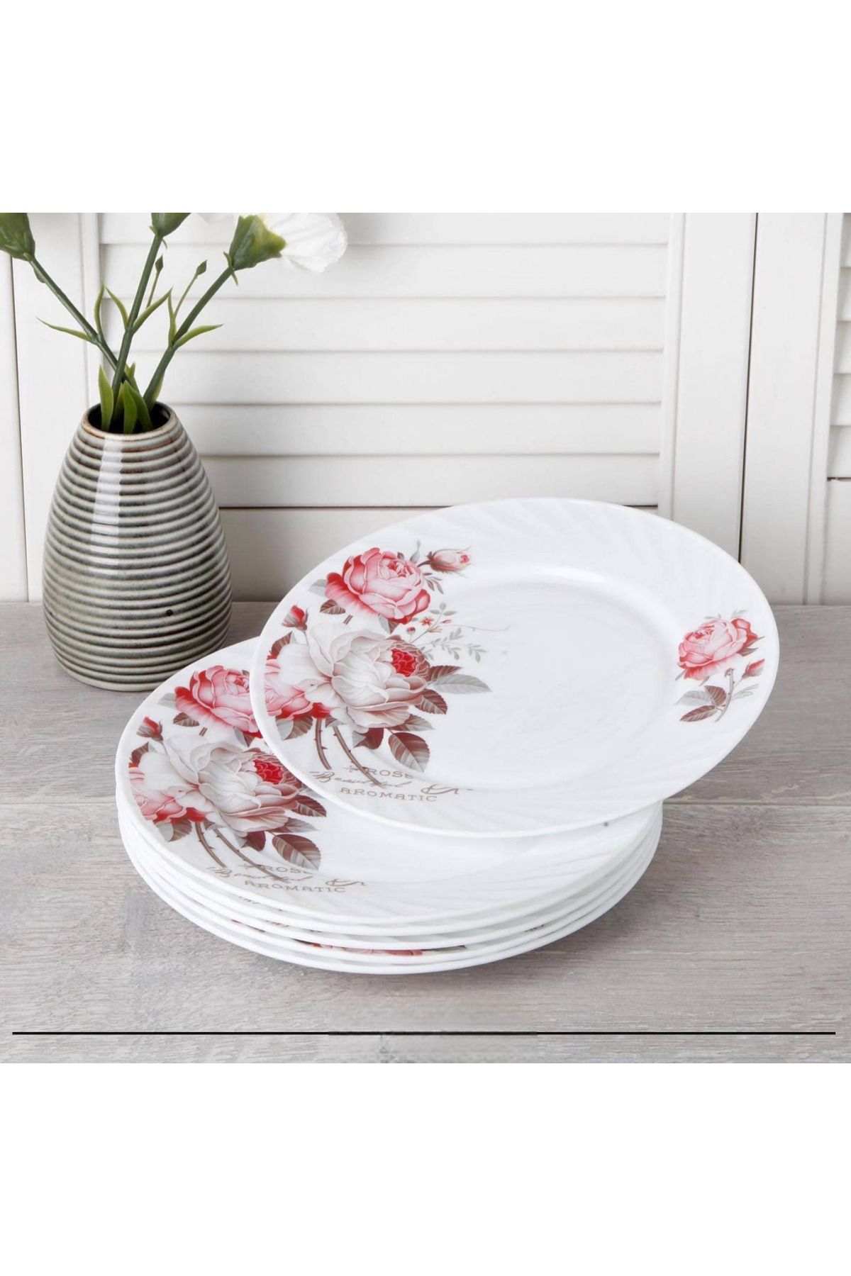 Elista Opal Servis Tabak Rose Desen 25.3 cm 6 Adet