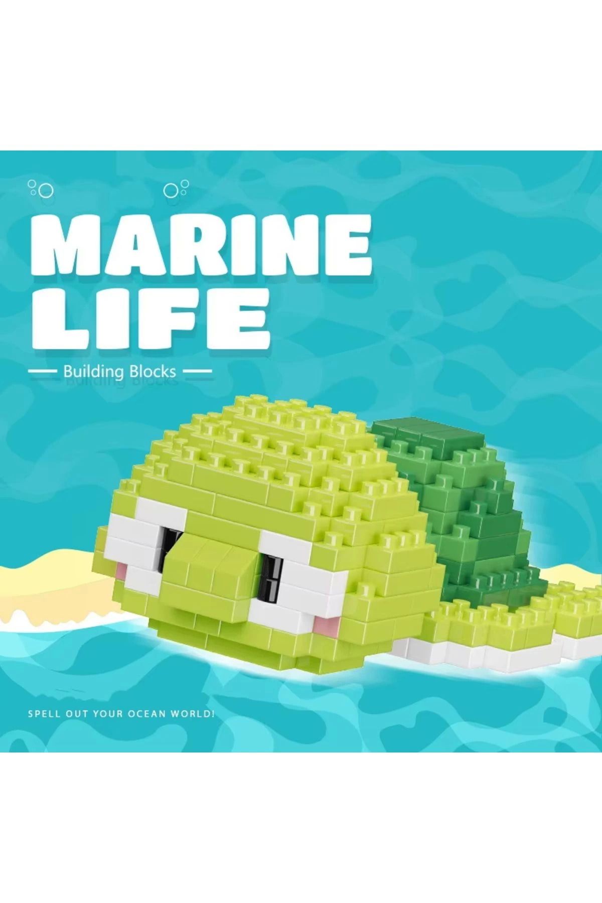 Modafiks Bricks Sevimli Kaplumbağa Mini Blok Yapı Taşı Figür Marine Life