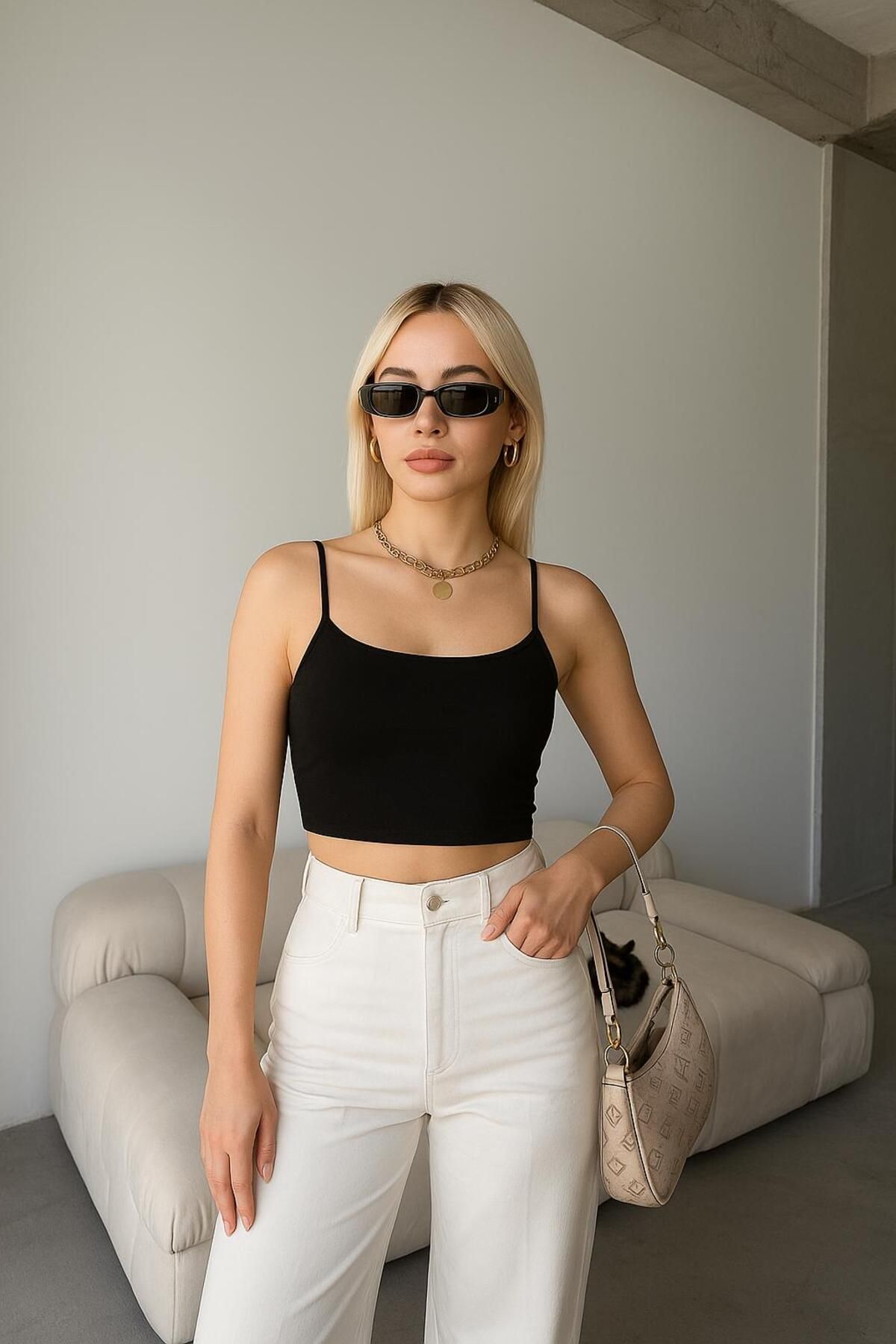 PUQHQA İNCE ASKILI CROP