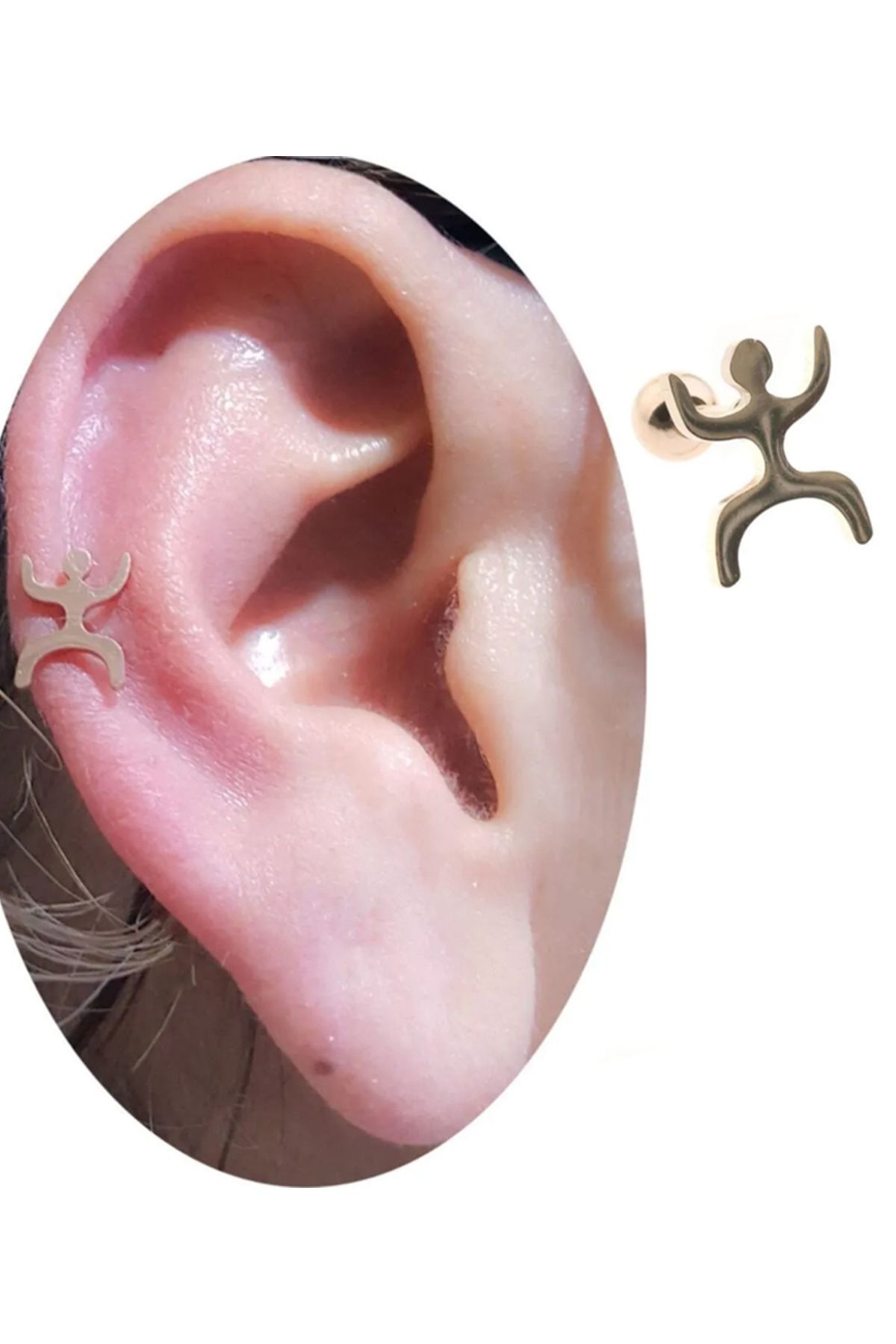 Cadının Dükkanı Çelik Rose Tragus Helix Kıkırdak Piercing