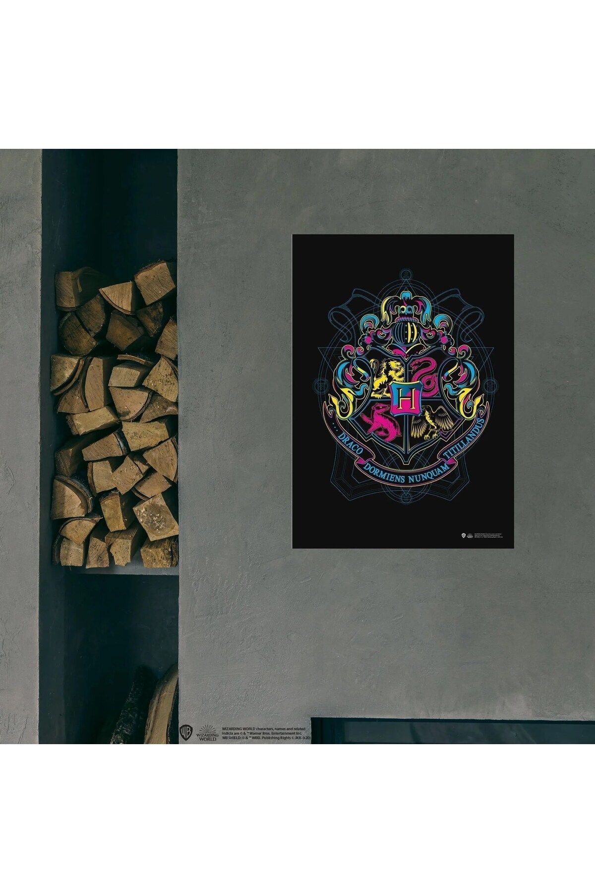 Warner Bross Harry Potter Hogwarts Model : Neon Logo Poster 50x70 cm