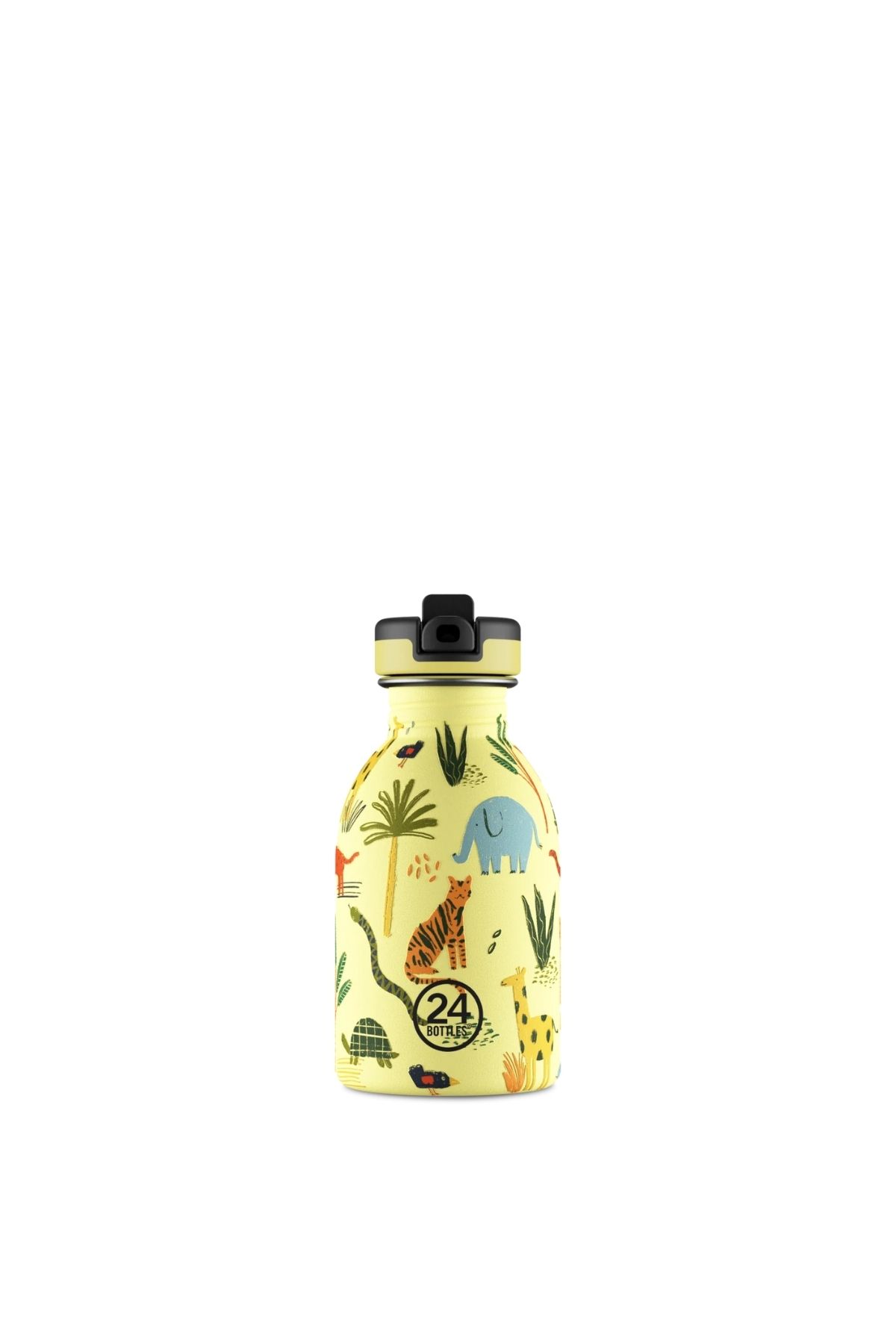 24 Bottles Kids Bottle Jungle Friends Paslanmaz Pipetli Çelik Çocuk Su Matarası 250 ml
