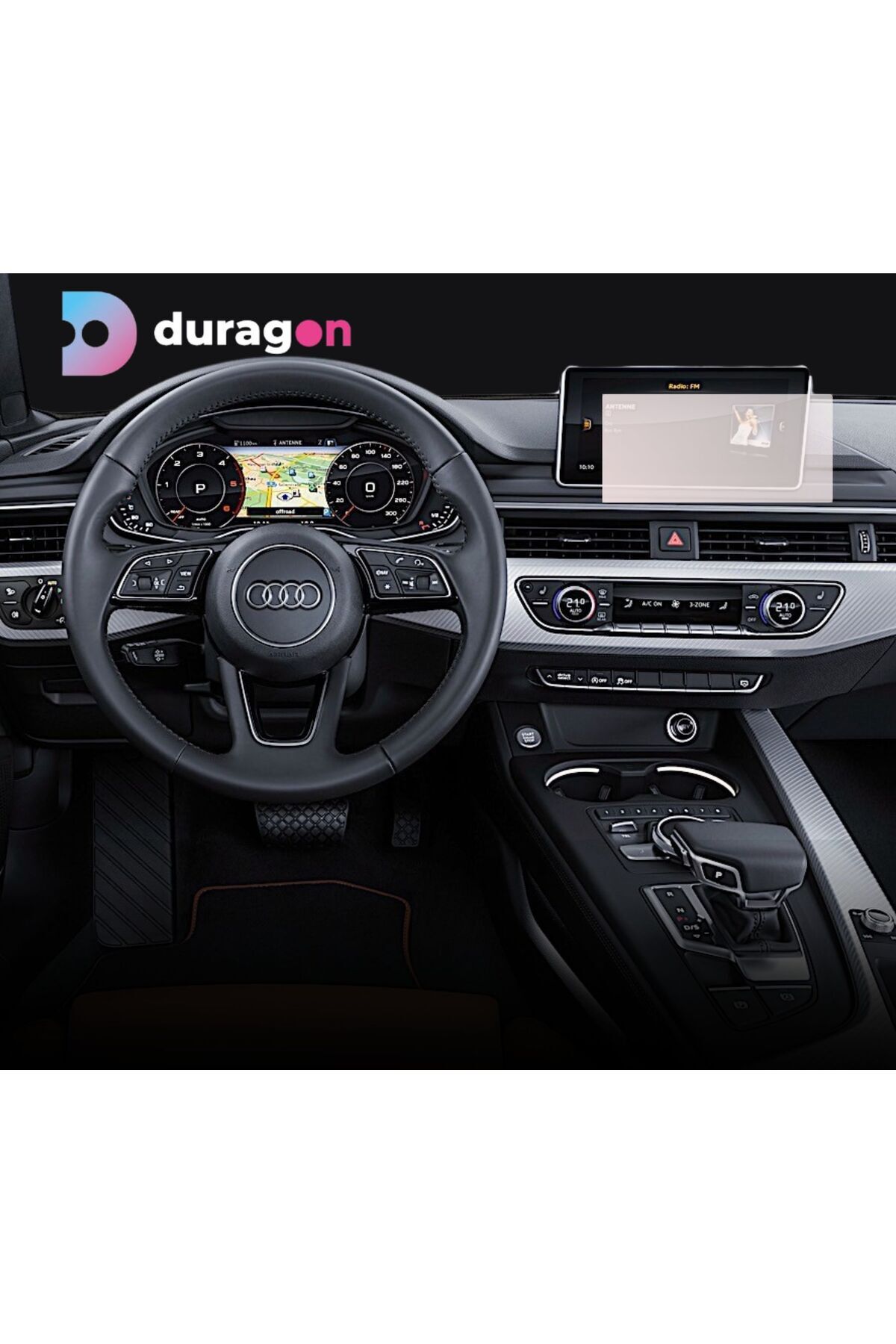 UNIVERSAL CAR-Navigation Protection Film Audi A5 Coupe 2016-2024, Duragon, Matte silicone, installation kit 2
